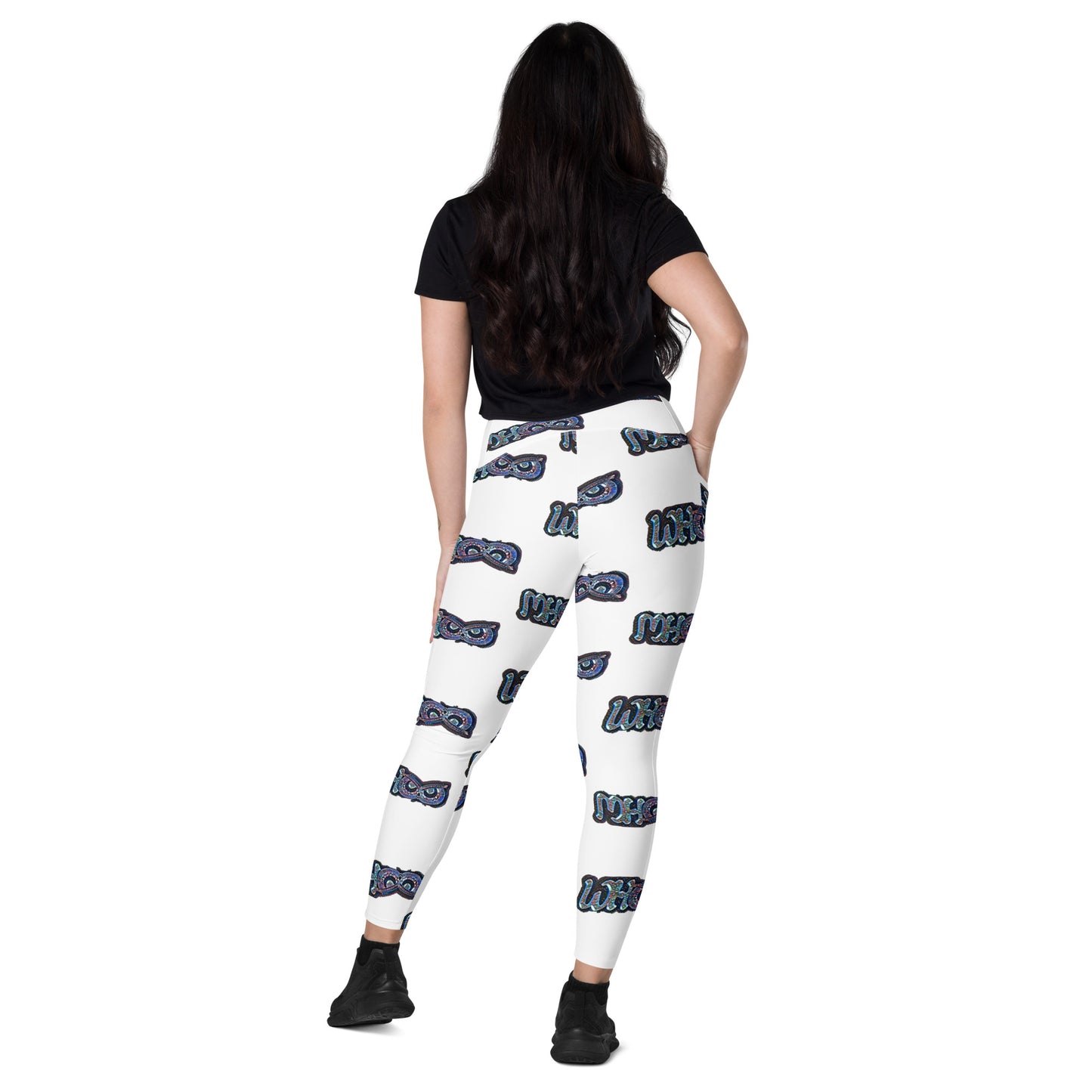 Crossover leggings with pockets Blue glass Whoo
