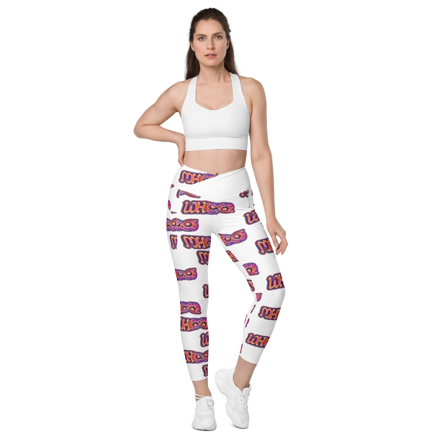 Crossover leggings with pockets Pink glass Whoo