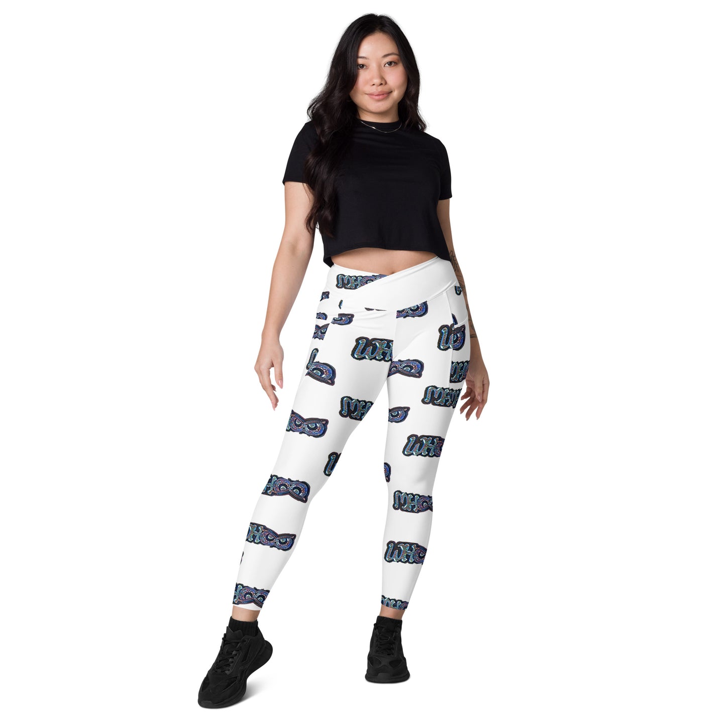 Crossover leggings with pockets Blue glass Whoo
