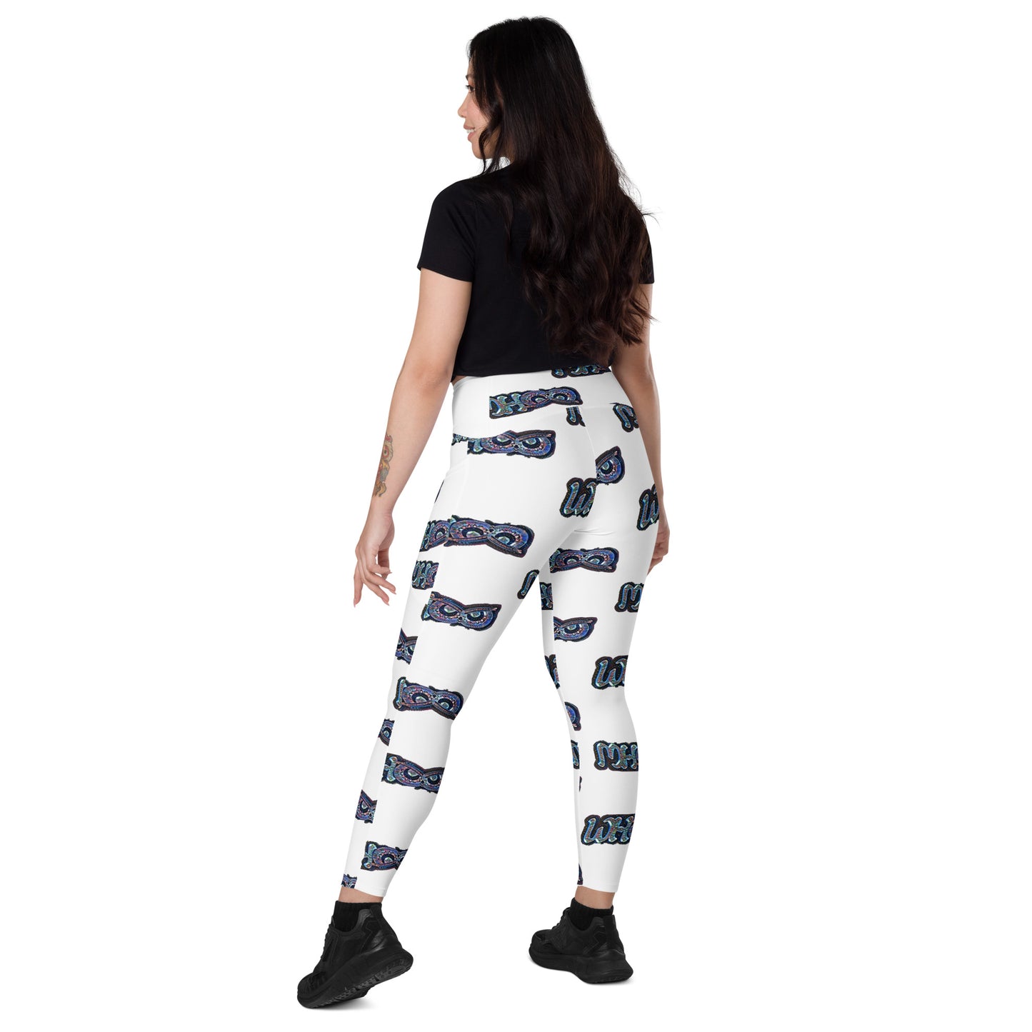 Crossover leggings with pockets Blue glass Whoo