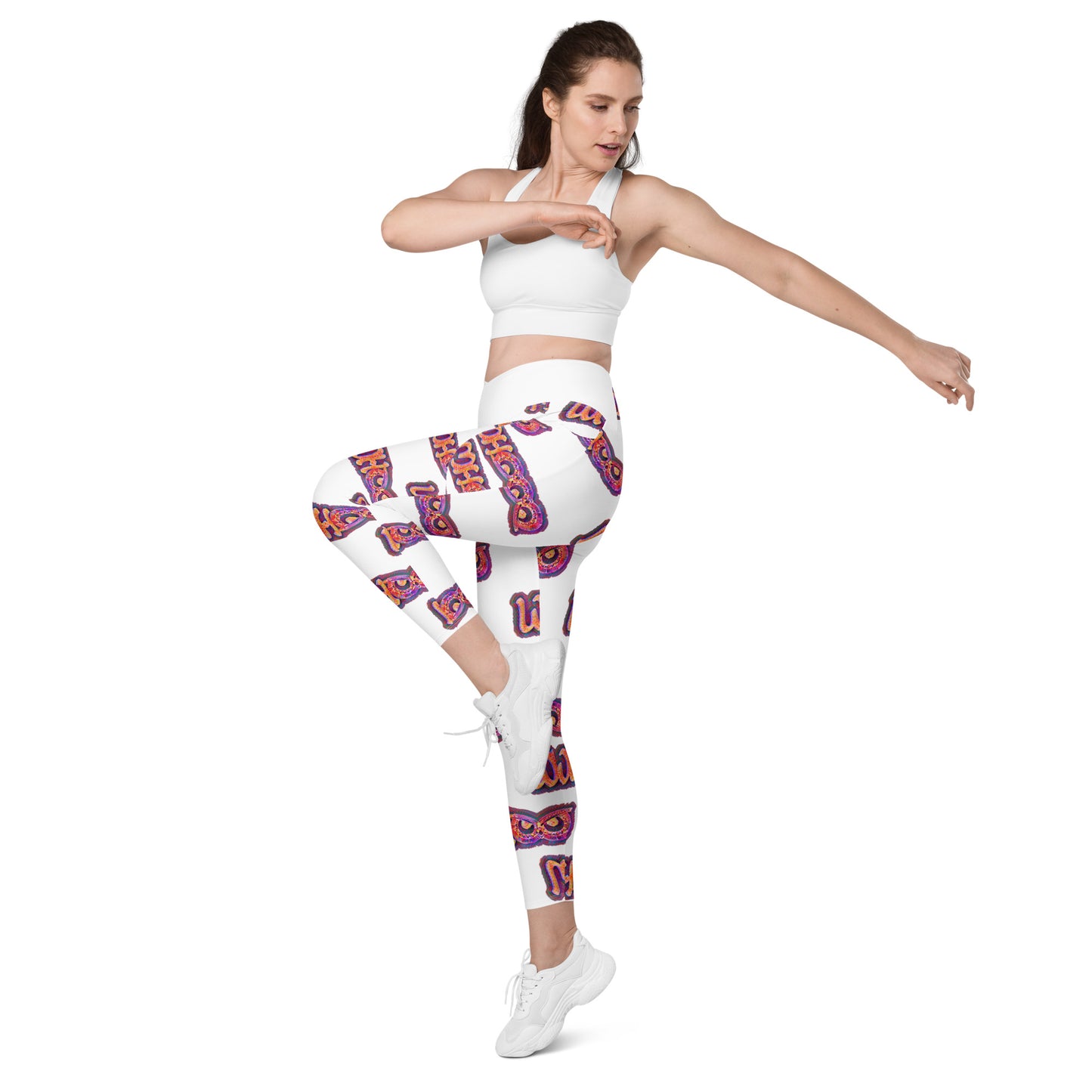 Crossover leggings with pockets Pink glass Whoo