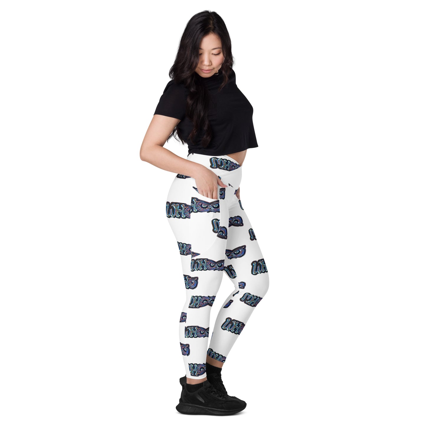 Crossover leggings with pockets Blue glass Whoo