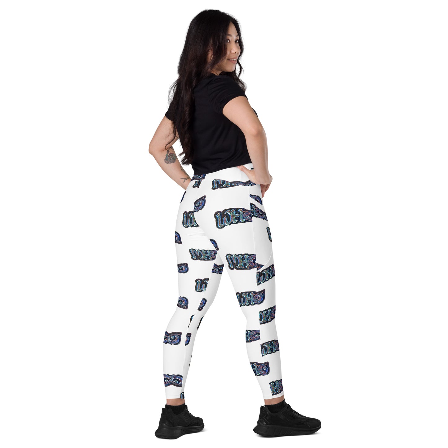 Crossover leggings with pockets Blue glass Whoo