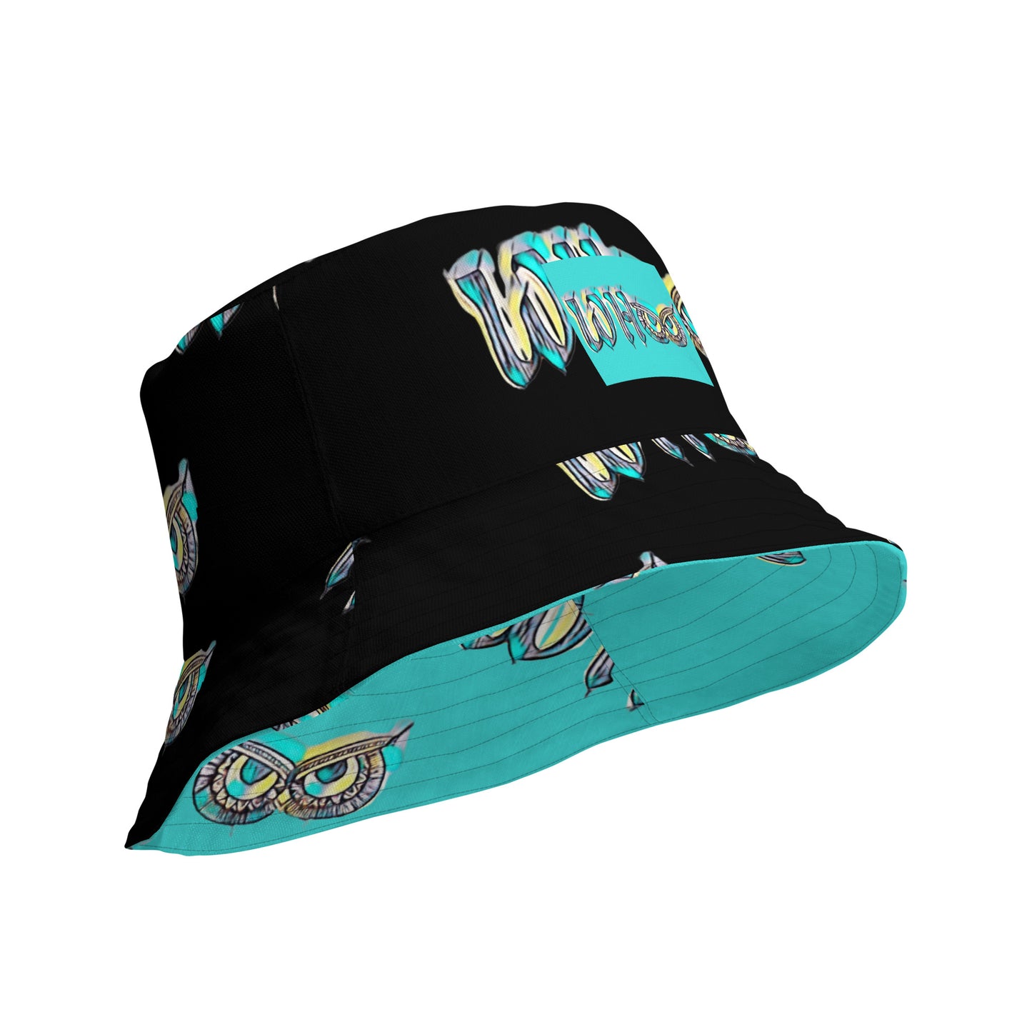 Reversible bucket hat Blue Glow Chrome black/blue
