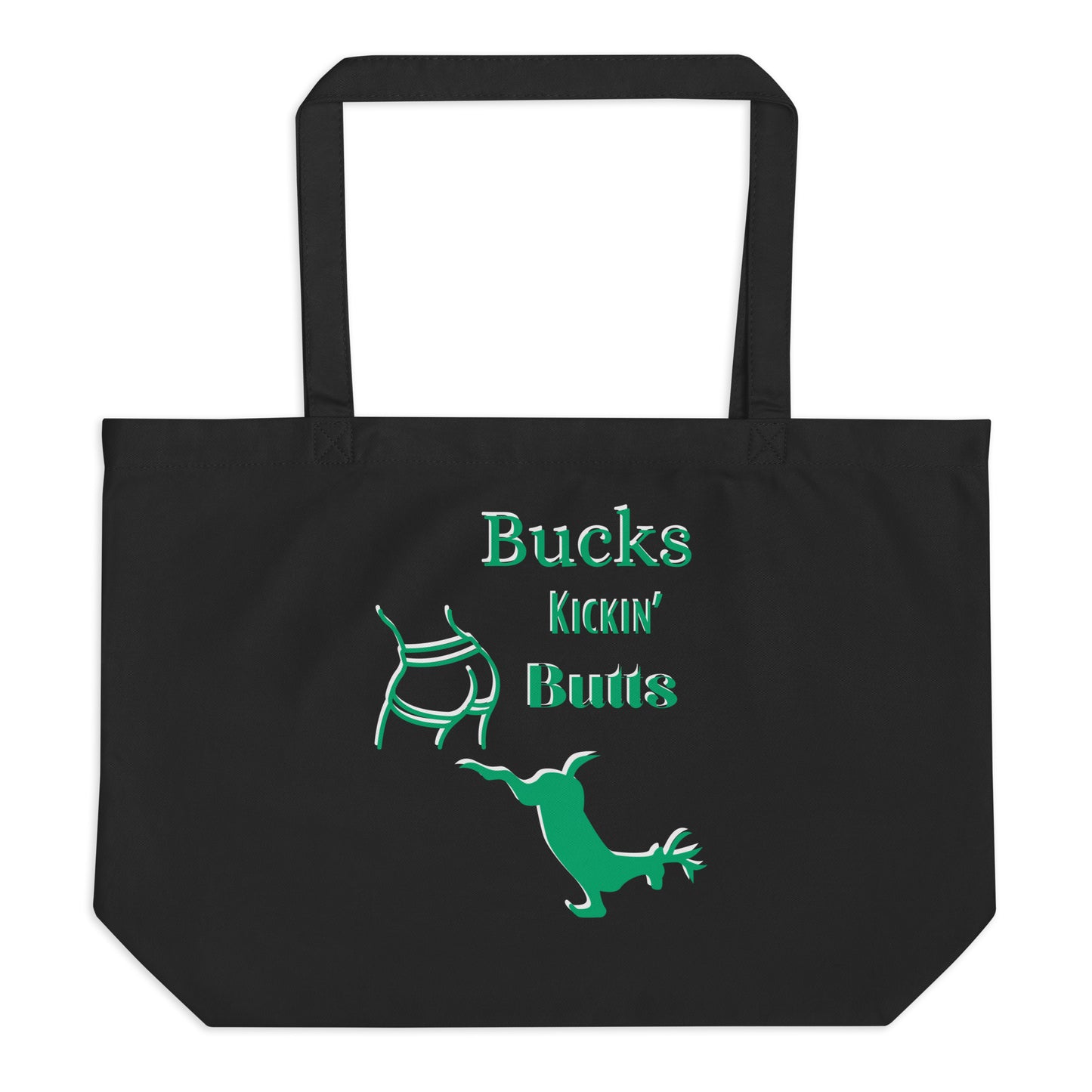 Large organic tote bag Bucks kickin' ass