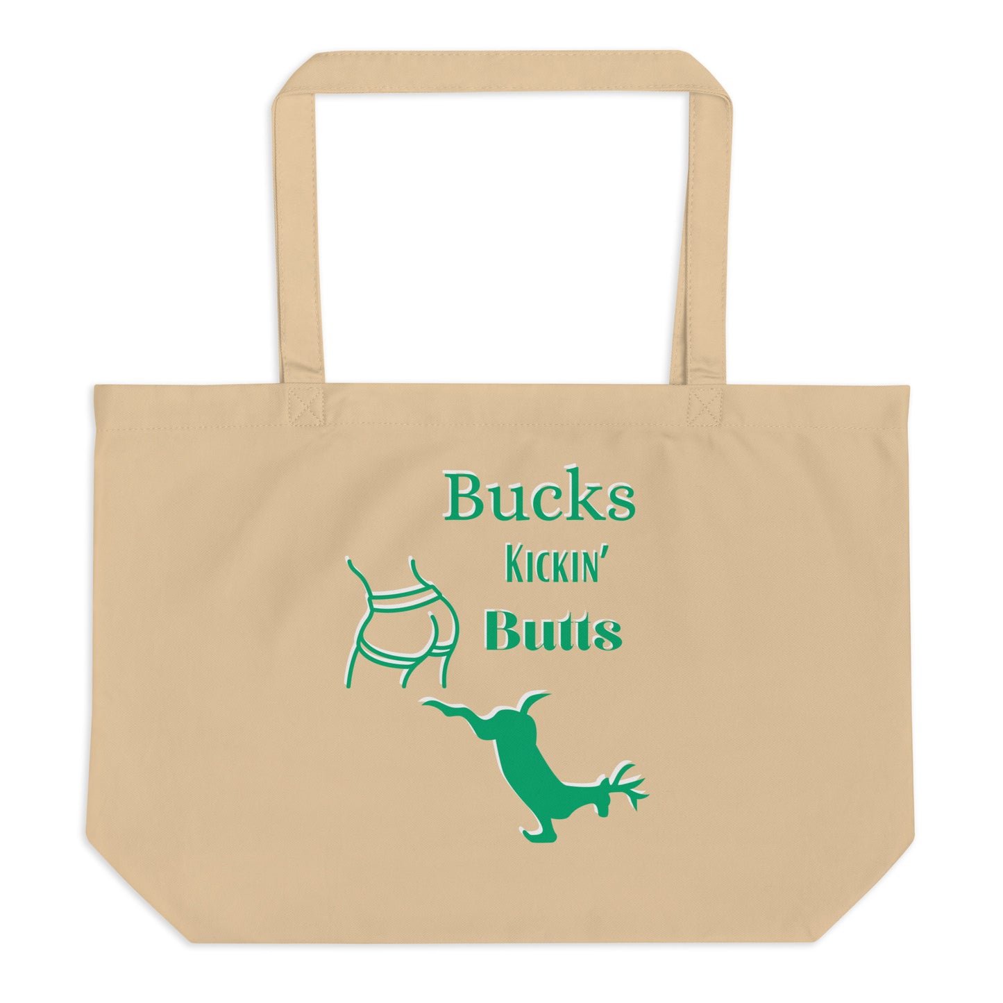 Large organic tote bag Bucks kickin' ass
