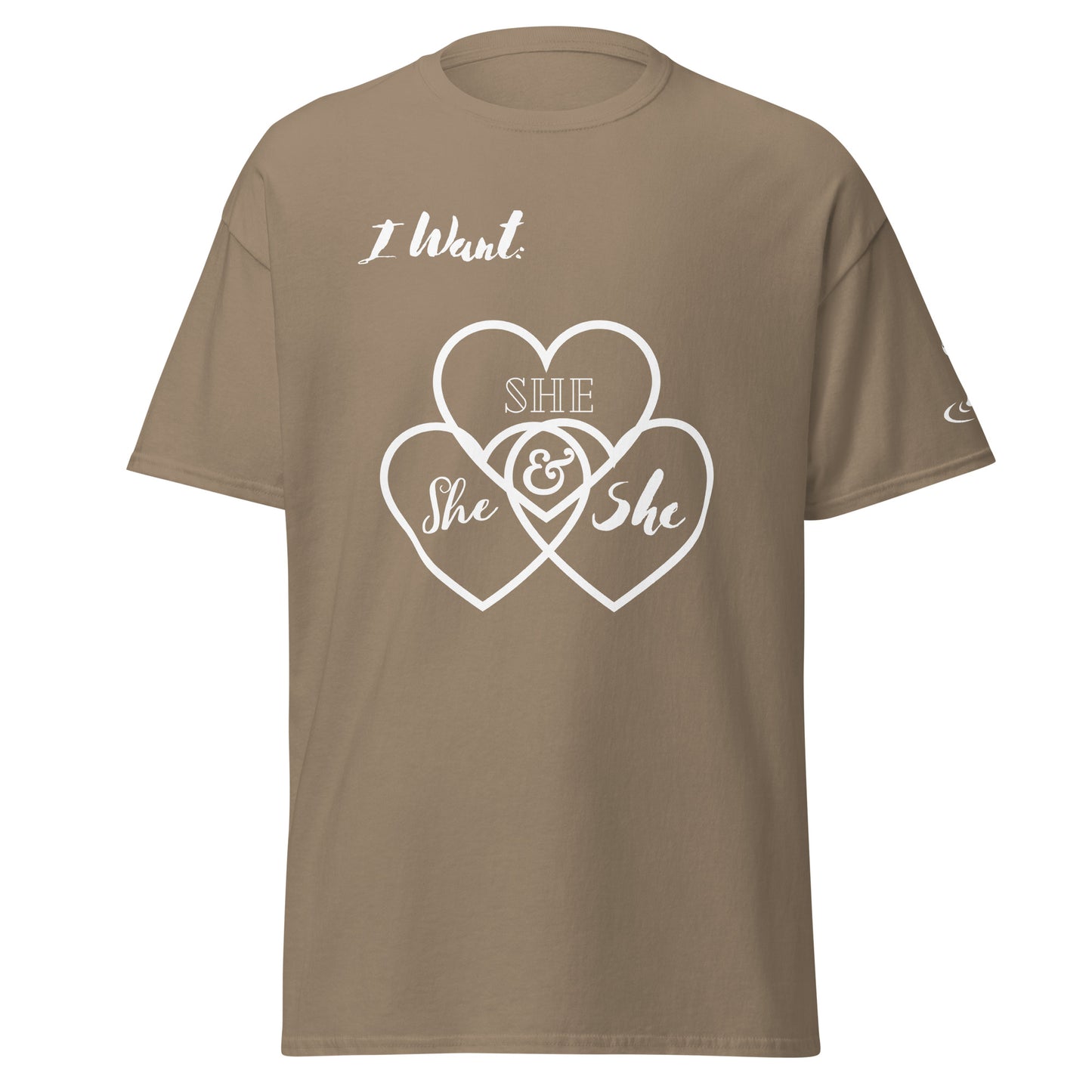 Men's classic tee She hearts wht