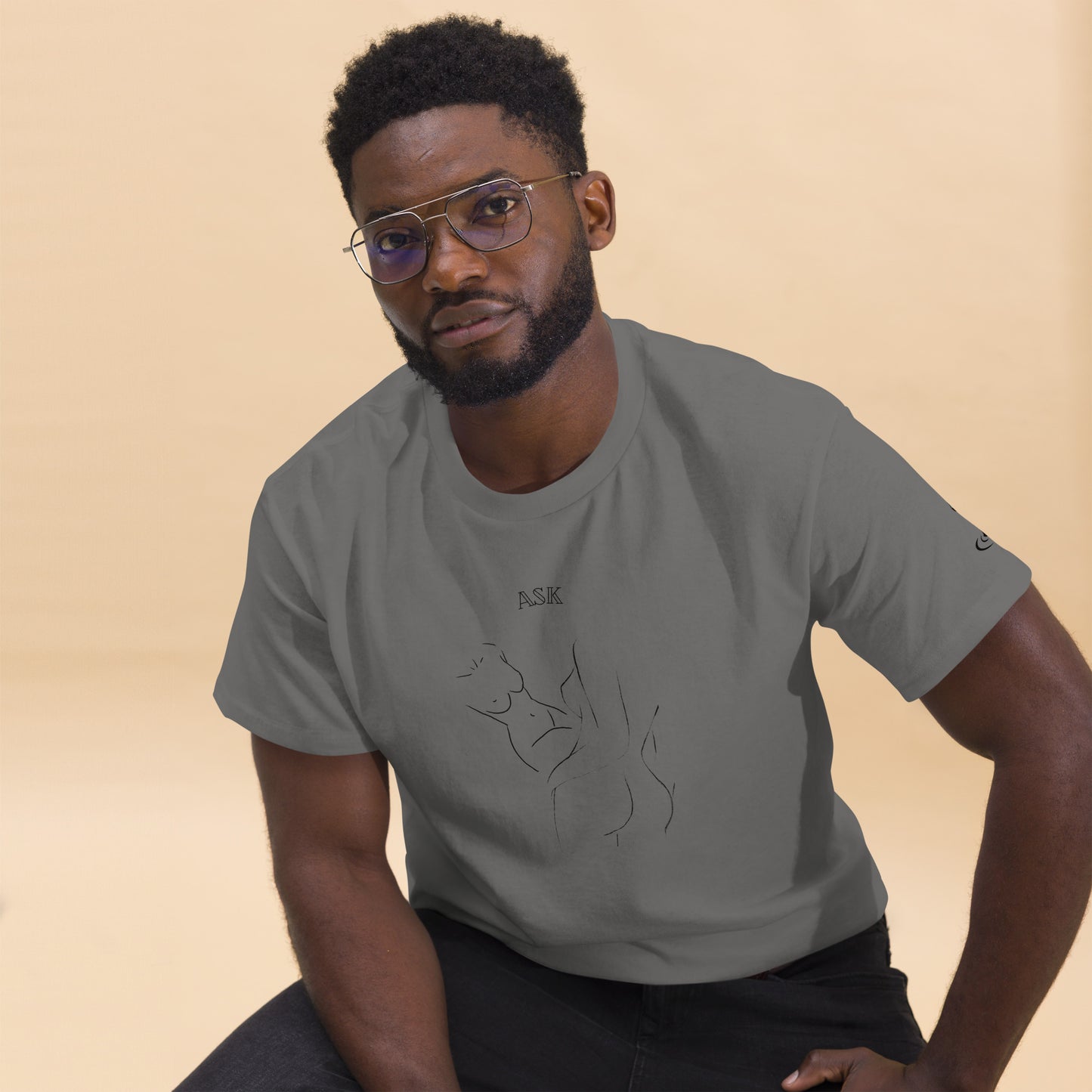 Men's classic tee ask why black