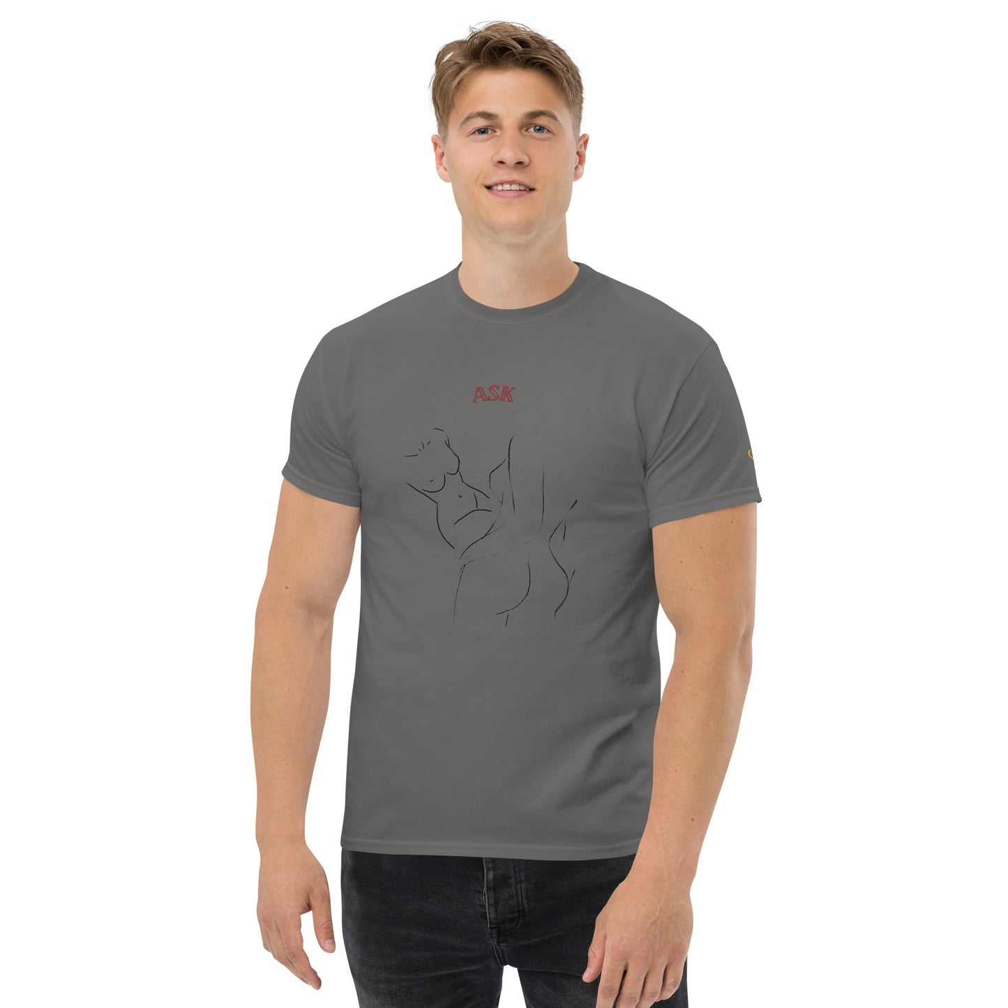 Men's classic tee ask why red