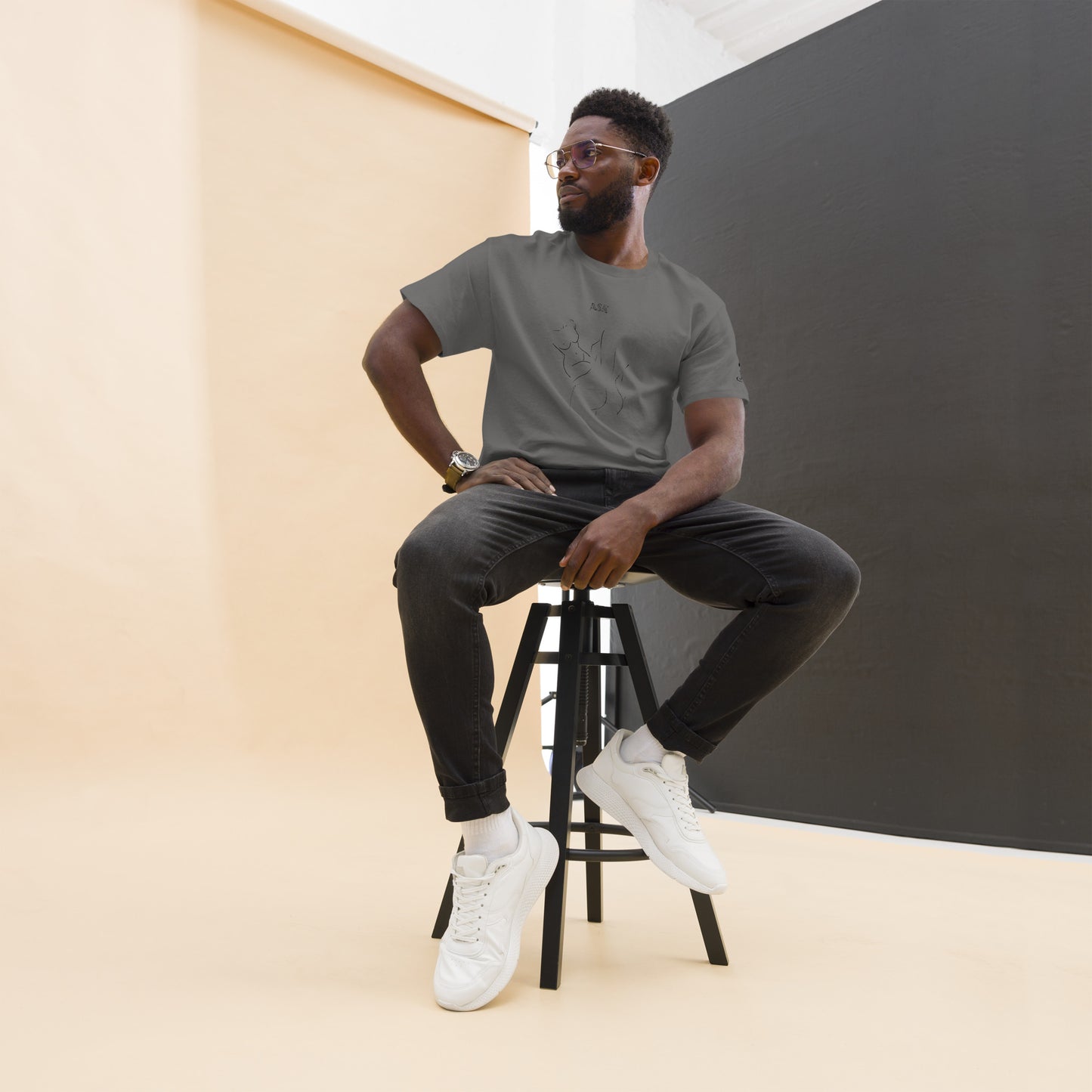 Men's classic tee ask why black