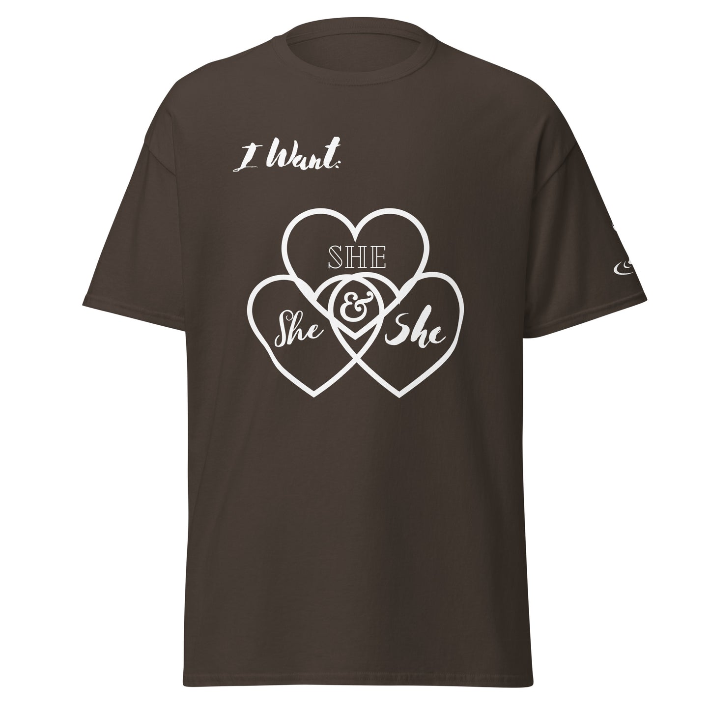 Men's classic tee She hearts wht
