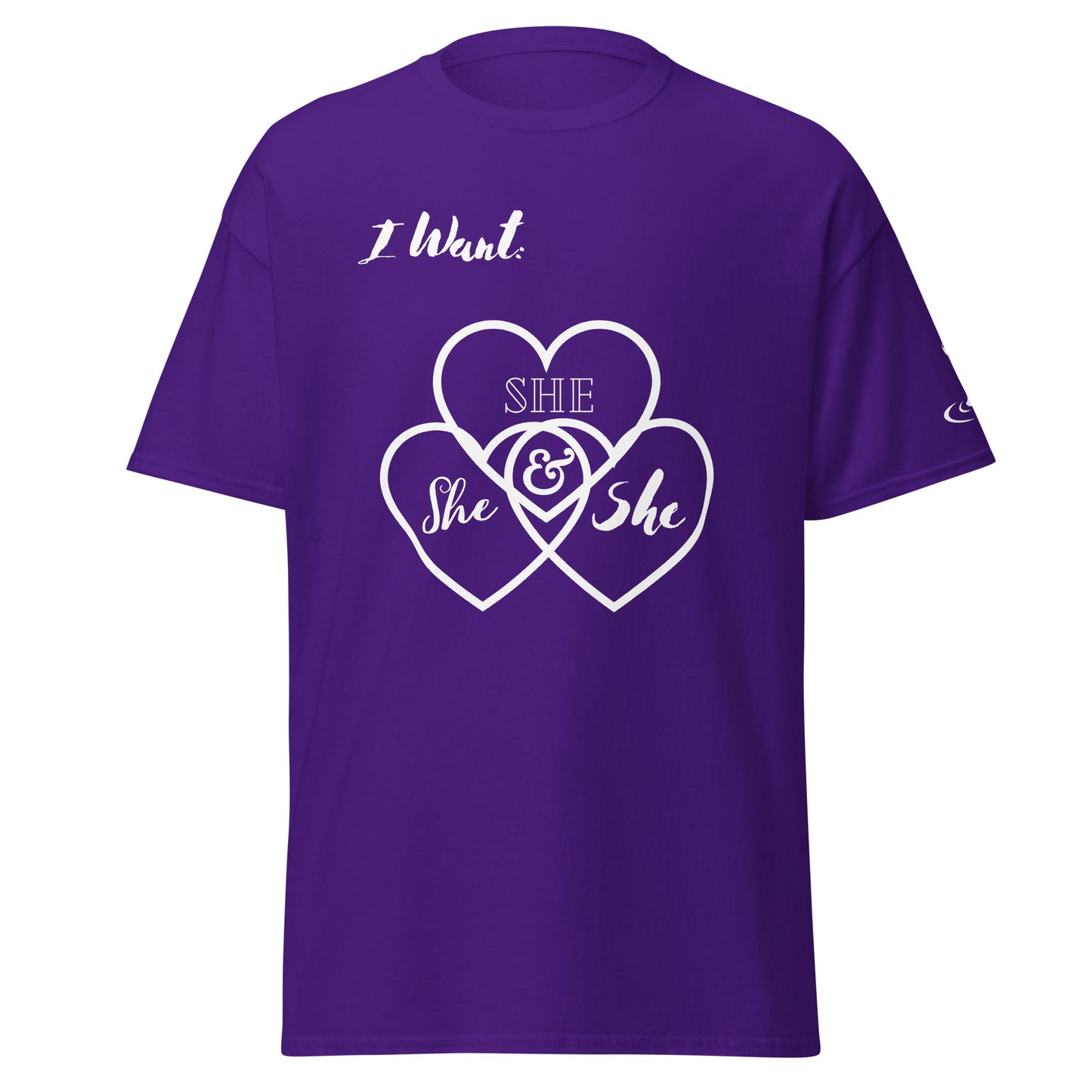 Men's classic tee She hearts wht