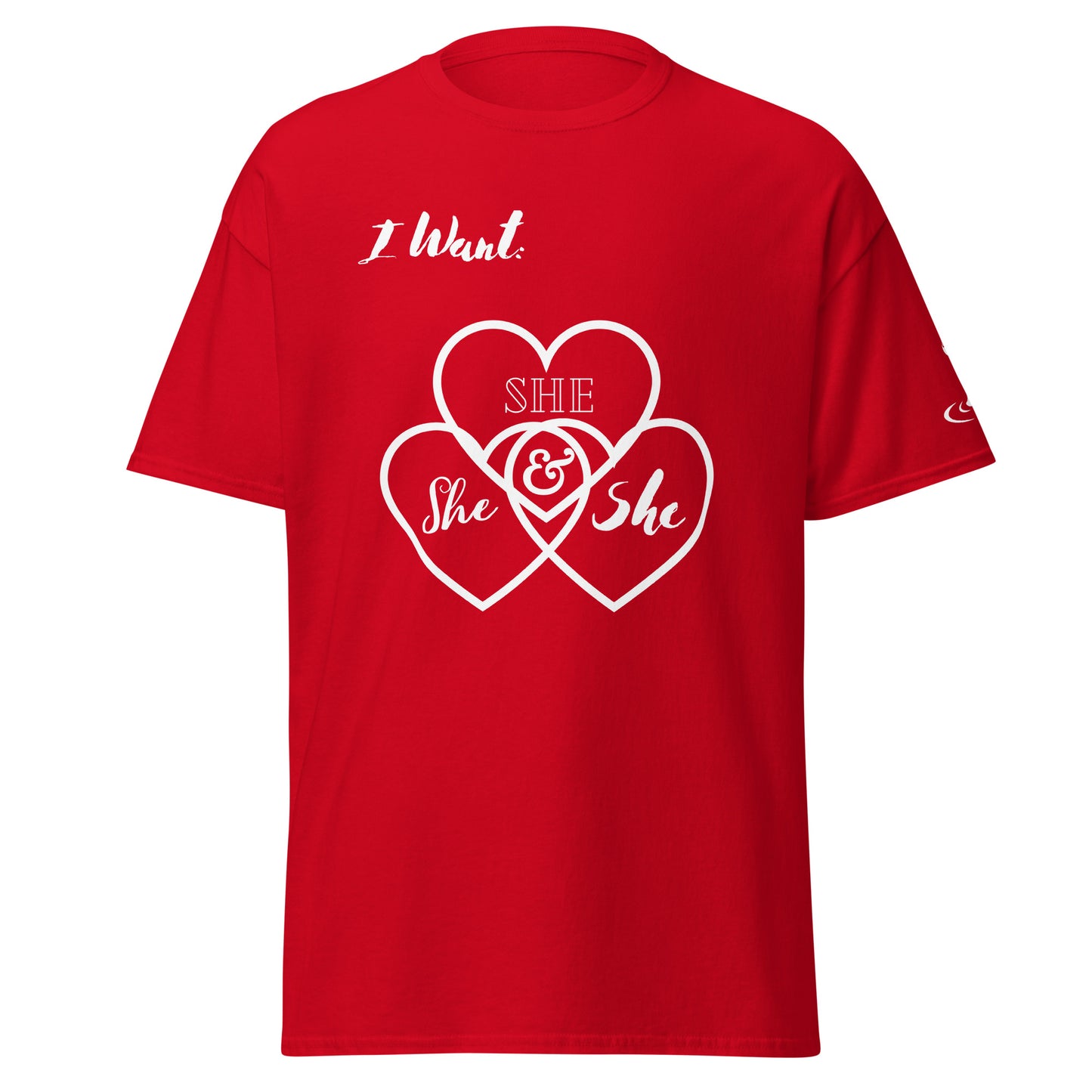 Men's classic tee She hearts wht