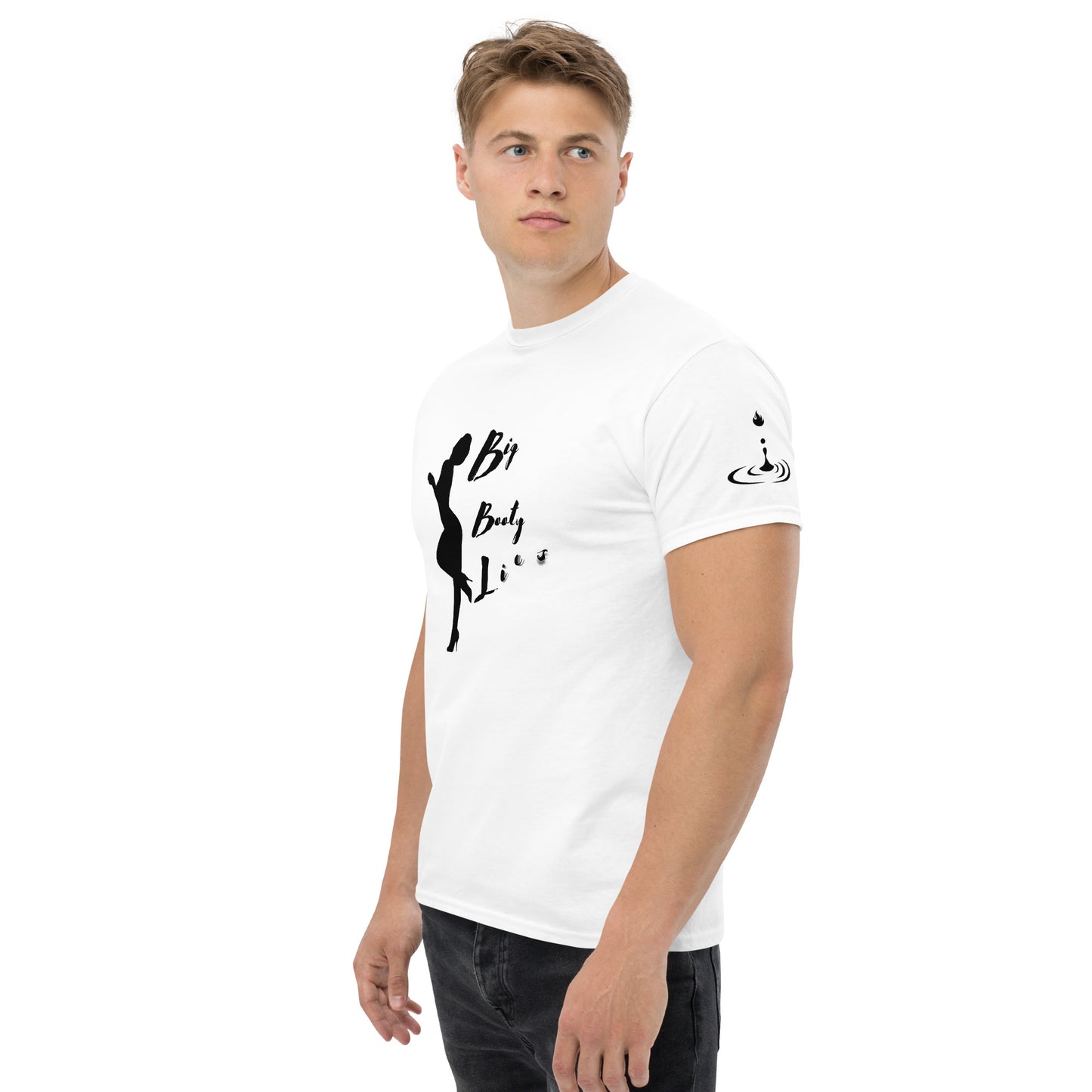 Men's classic tee BBL black print black flame