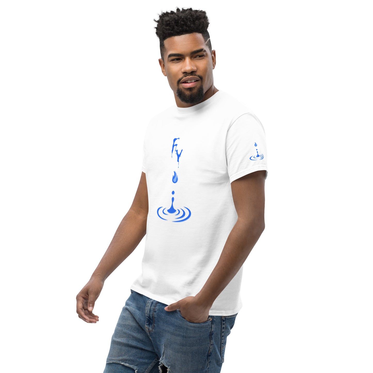 Men's classic tee Fy blue flame