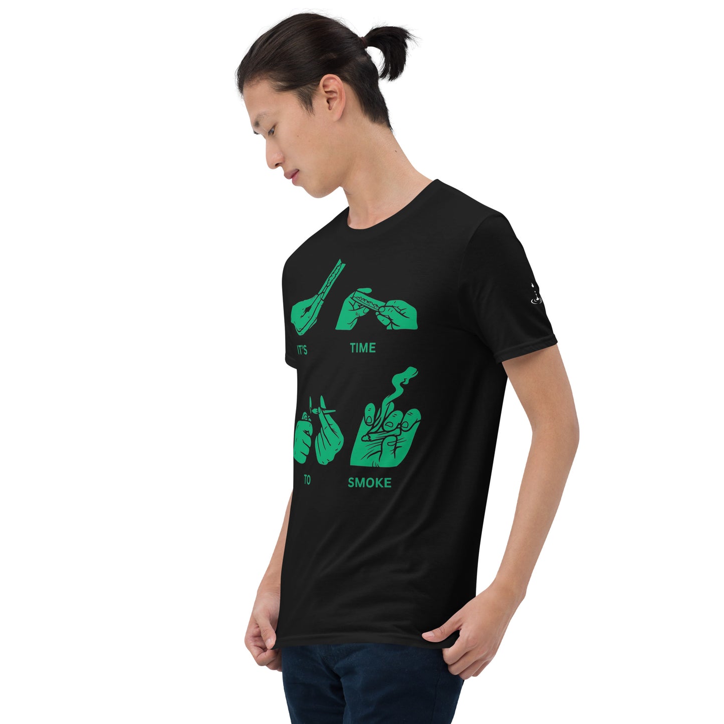 Short-Sleeve Unisex T-Shirt It's about that time solid green (Loud print)