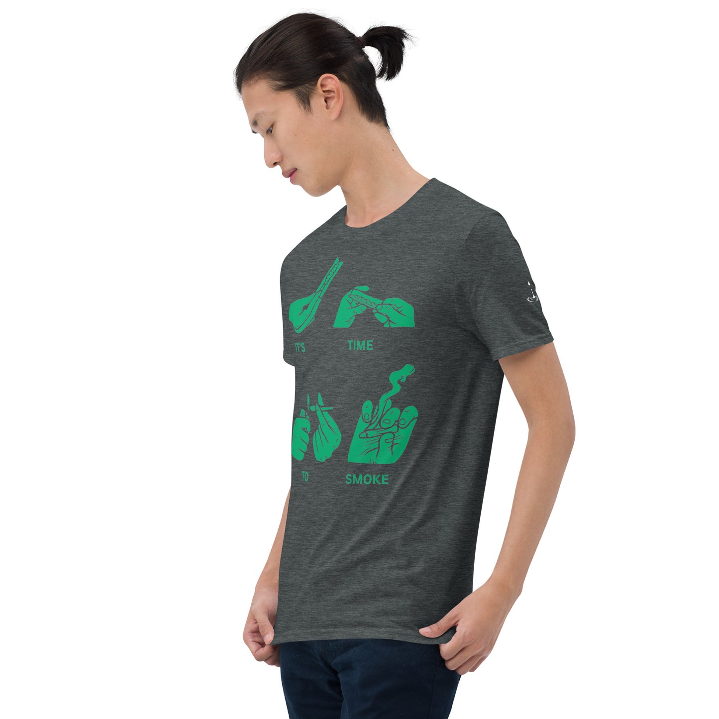 Short-Sleeve Unisex T-Shirt It's about that time solid green (Loud print)