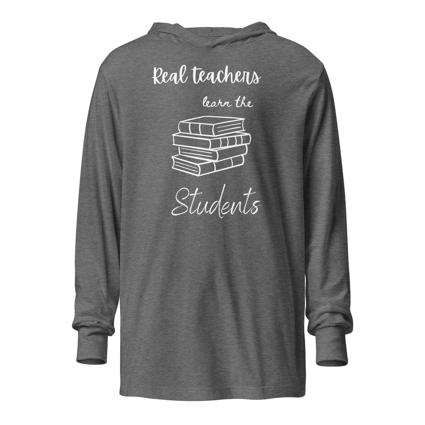 Real Teachers Hooded long-sleeve tee