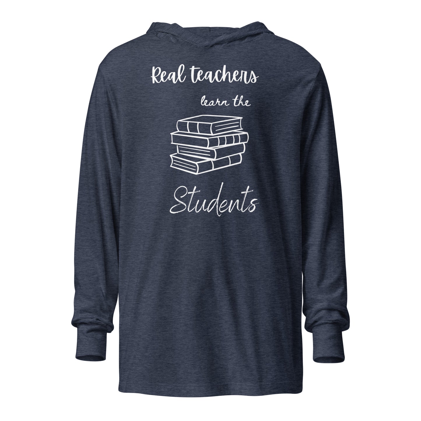 Real Teachers Hooded long-sleeve tee