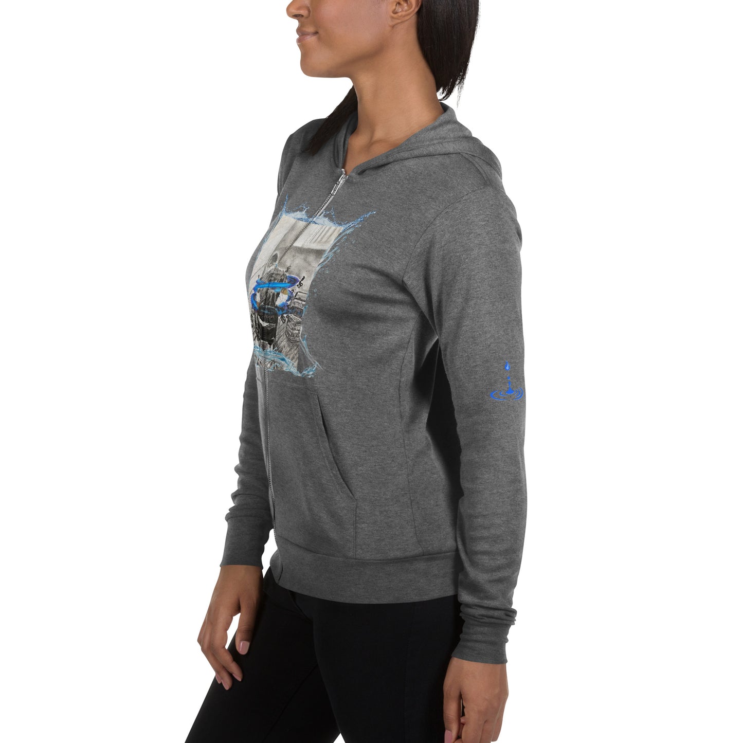 Unisex zip hoodie afloat