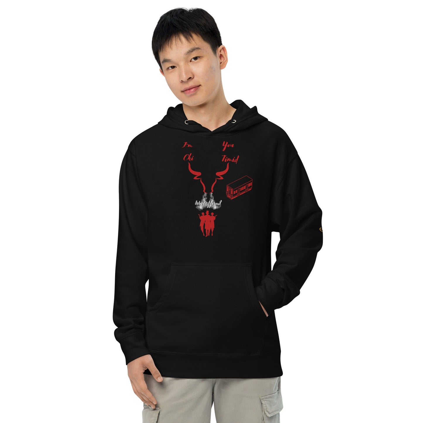 Unisex midweight hoodie Chi dark red
