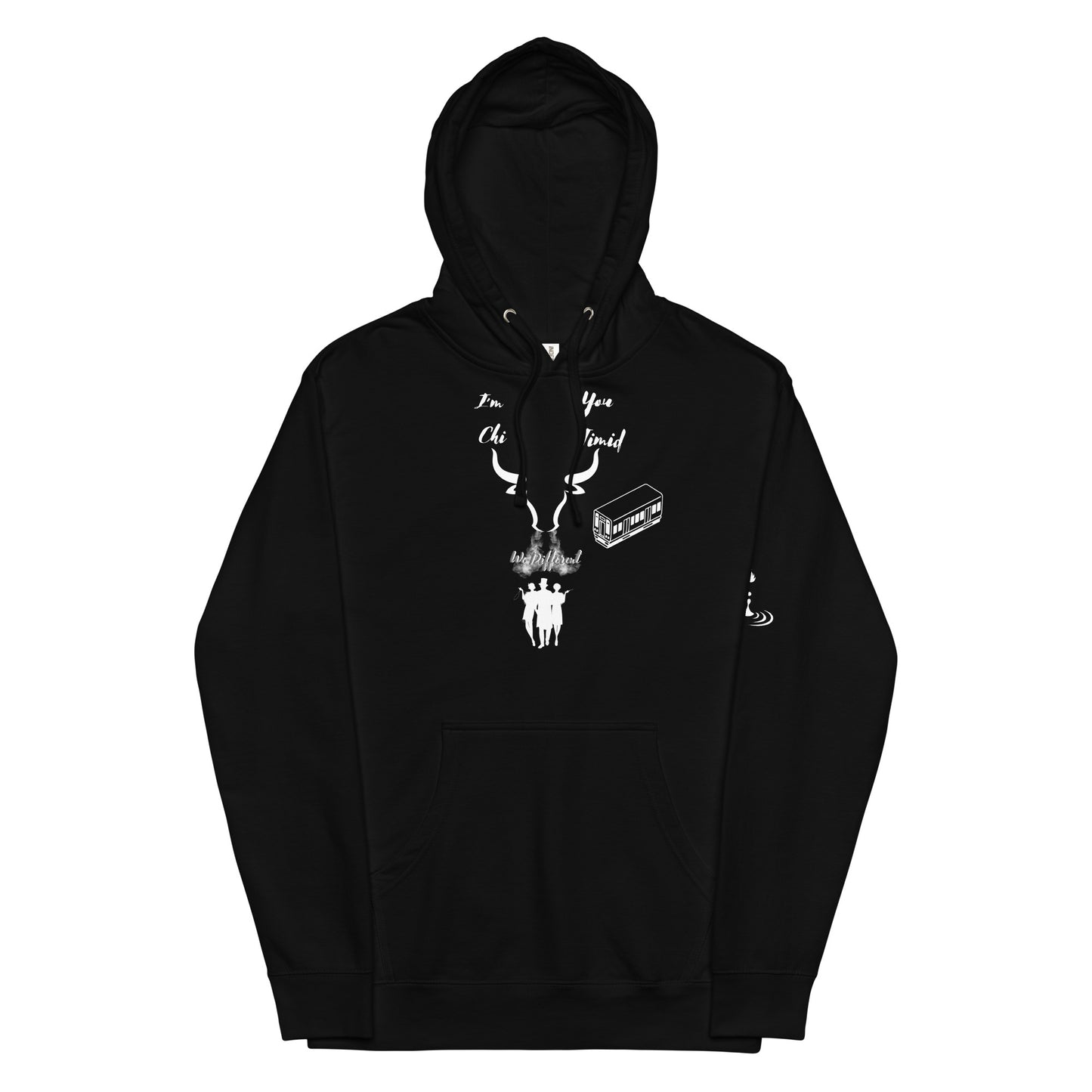 Unisex midweight hoodie Chi wht