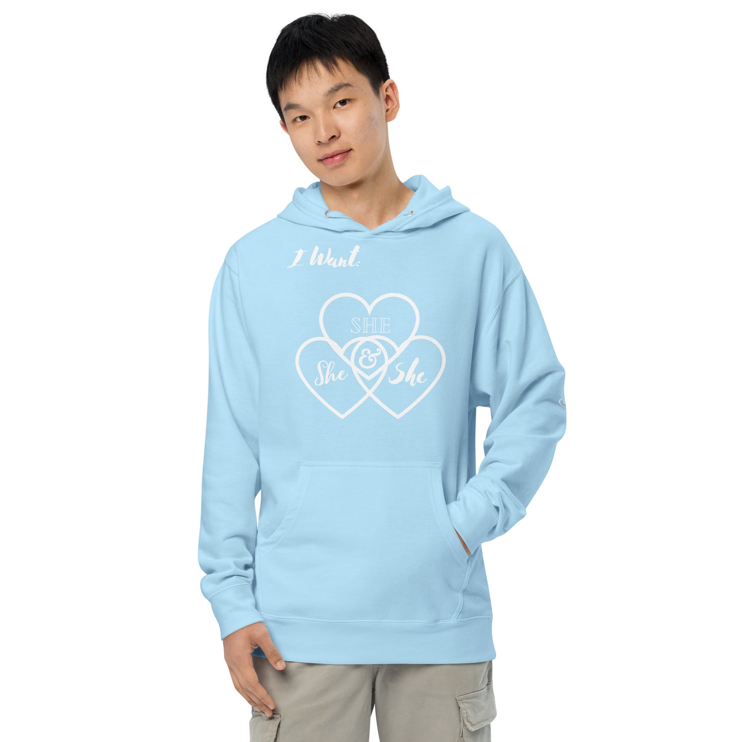 Unisex midweight hoodie I heart she alternative