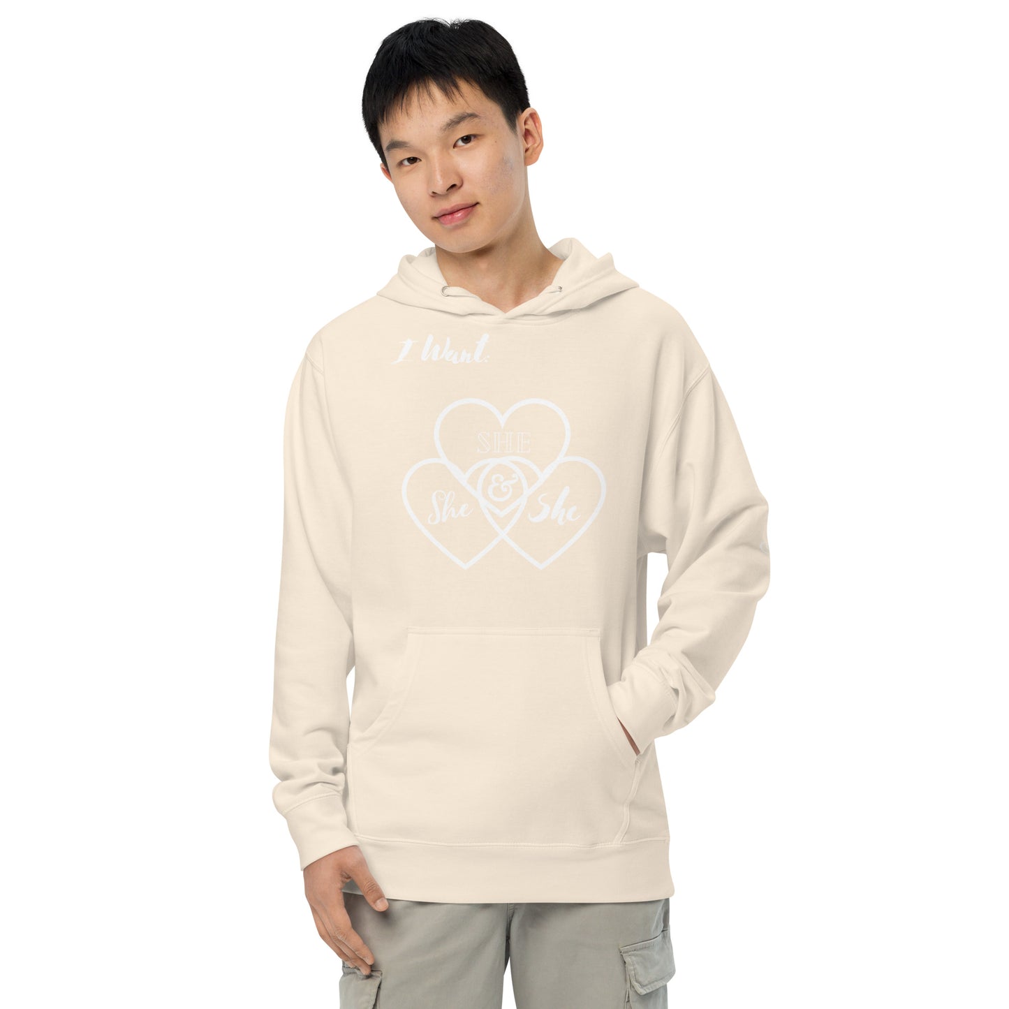 Unisex midweight hoodie I heart she alternative