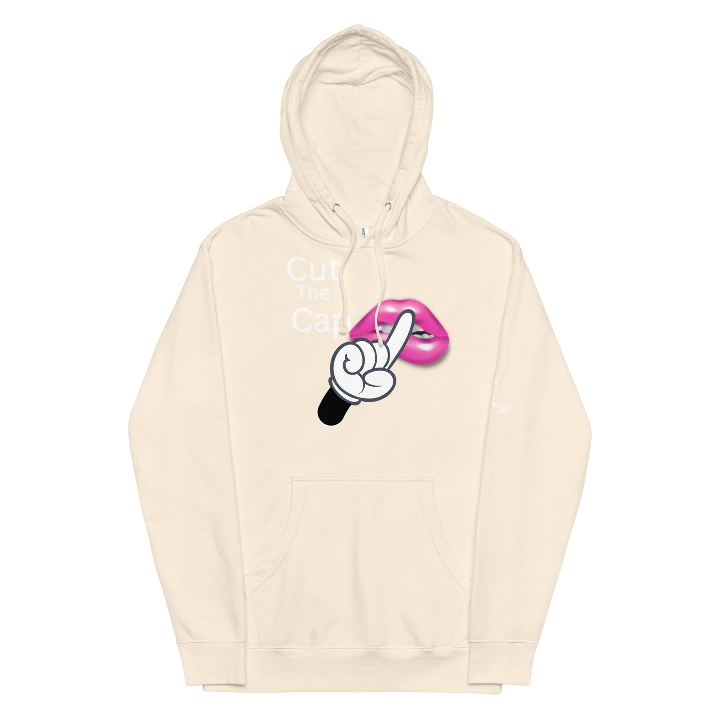 Unisex midweight hoodie cut cap wht