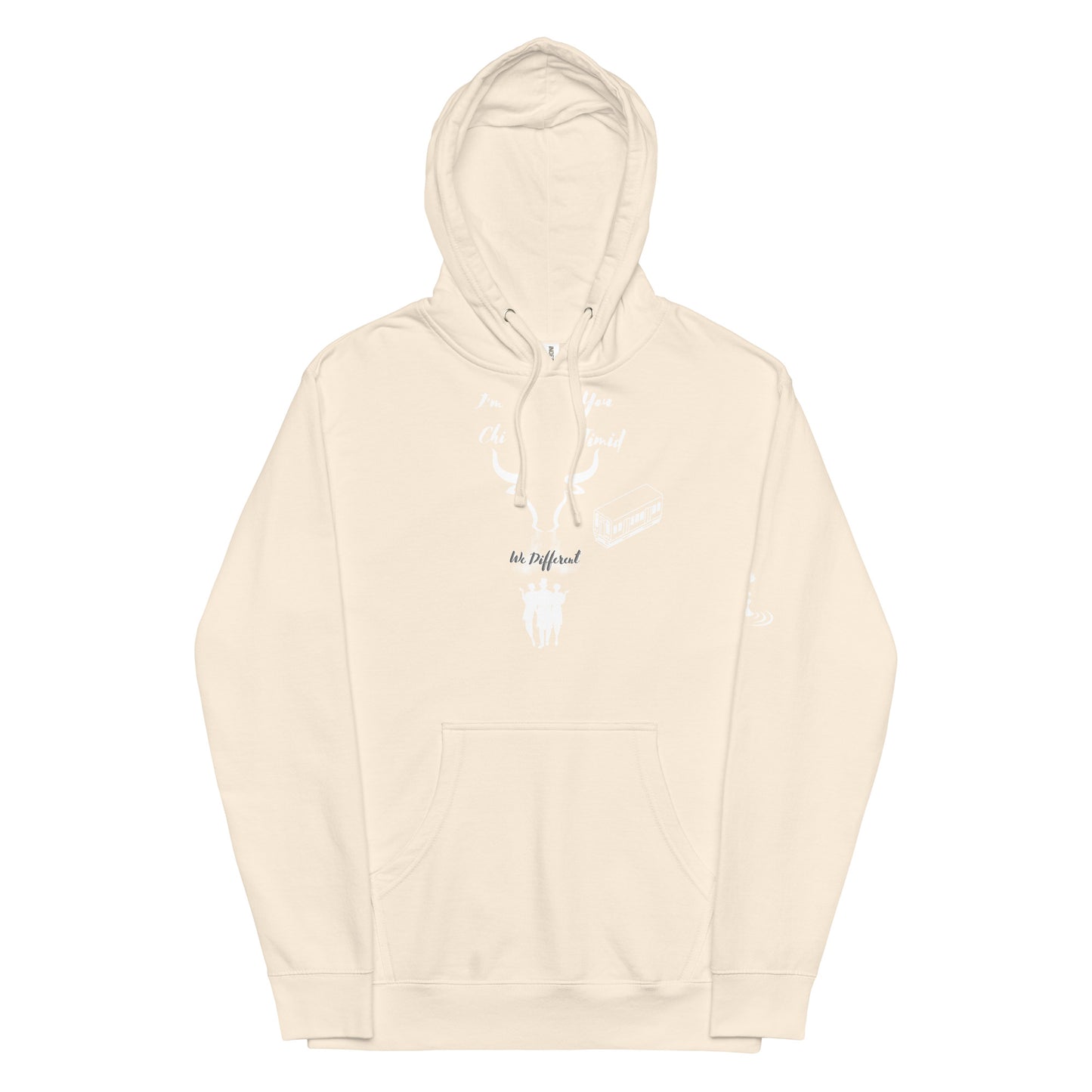 Unisex midweight hoodie Chi wht