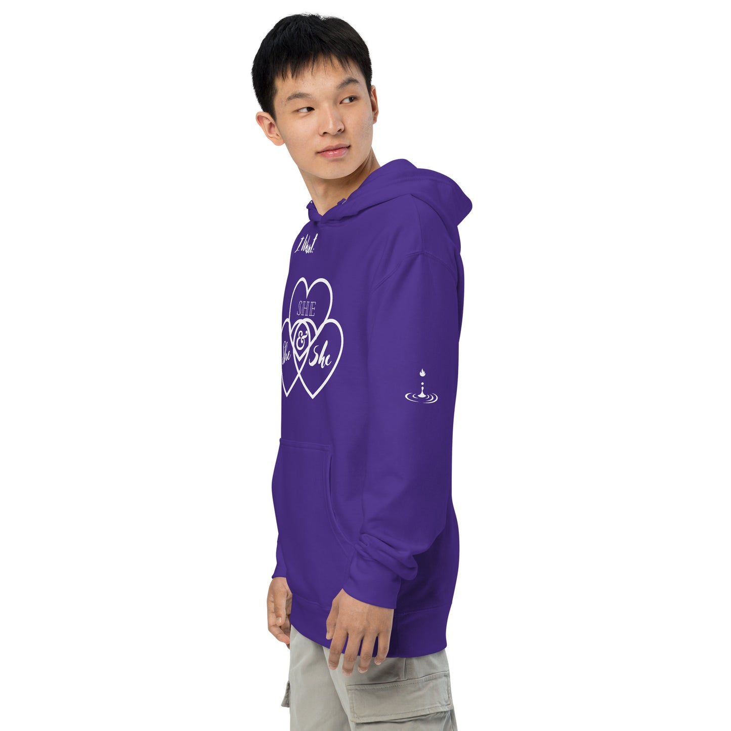 Unisex midweight hoodie I heart she alternative