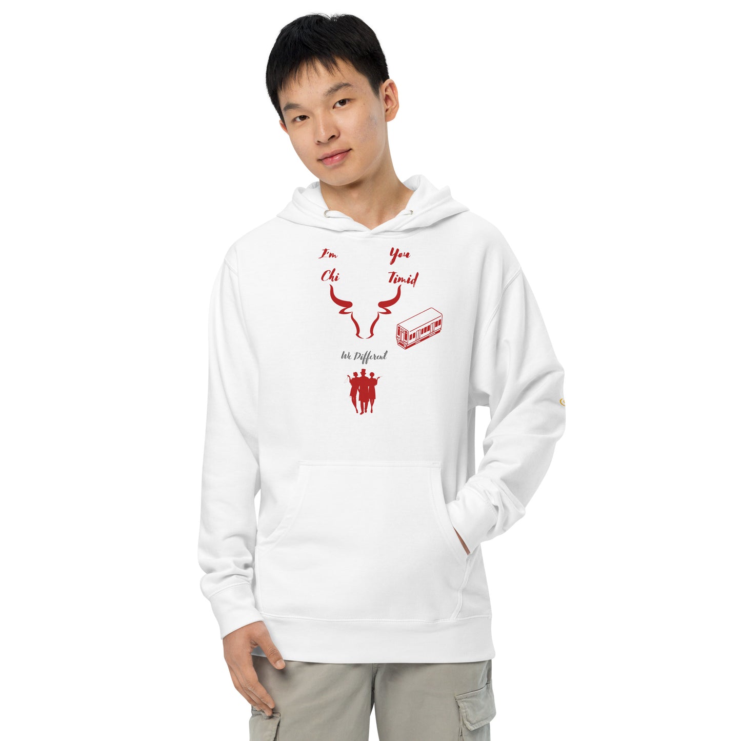Unisex midweight hoodie Chi dark red