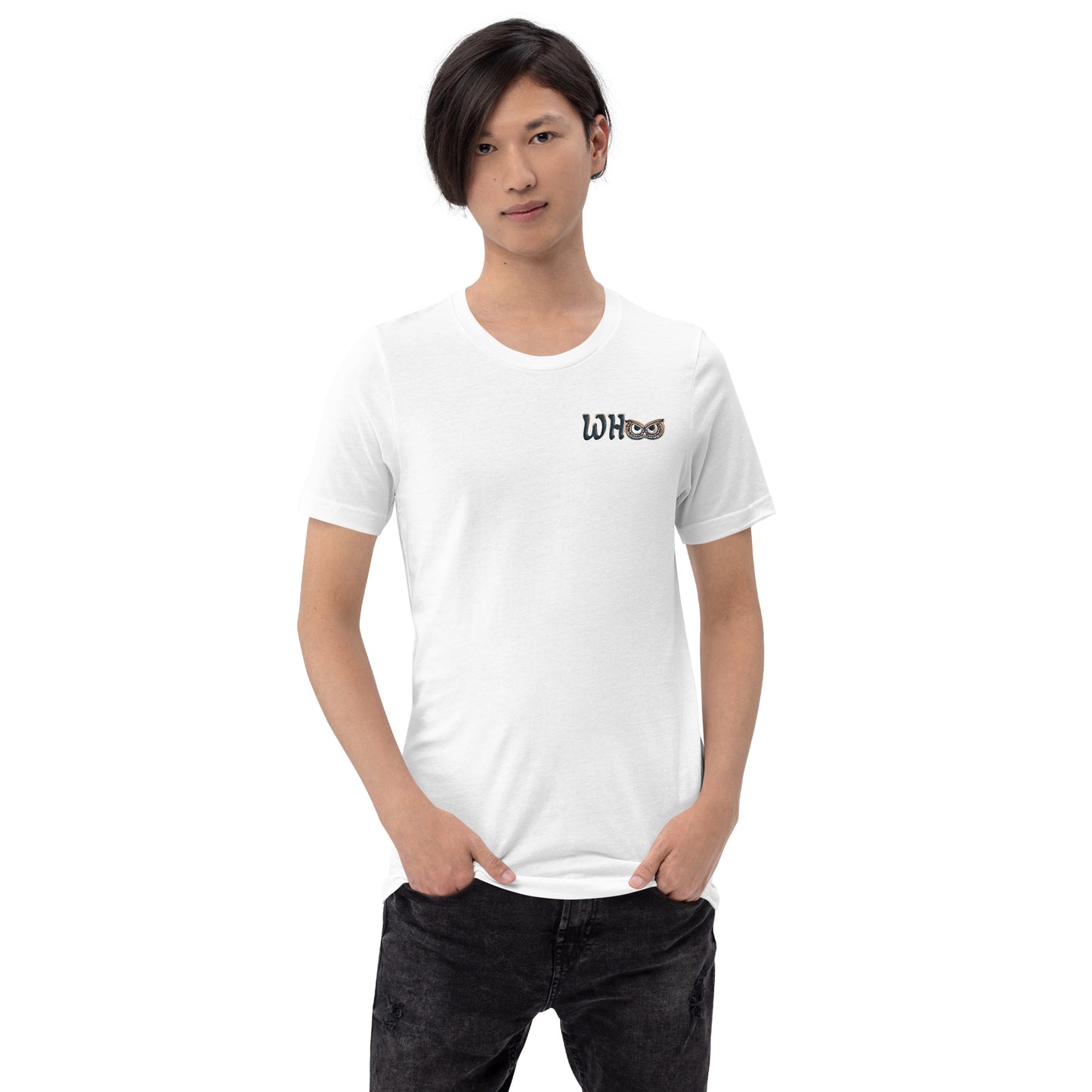 Unisex t-shirt Gold Trim WHoo corner pocket