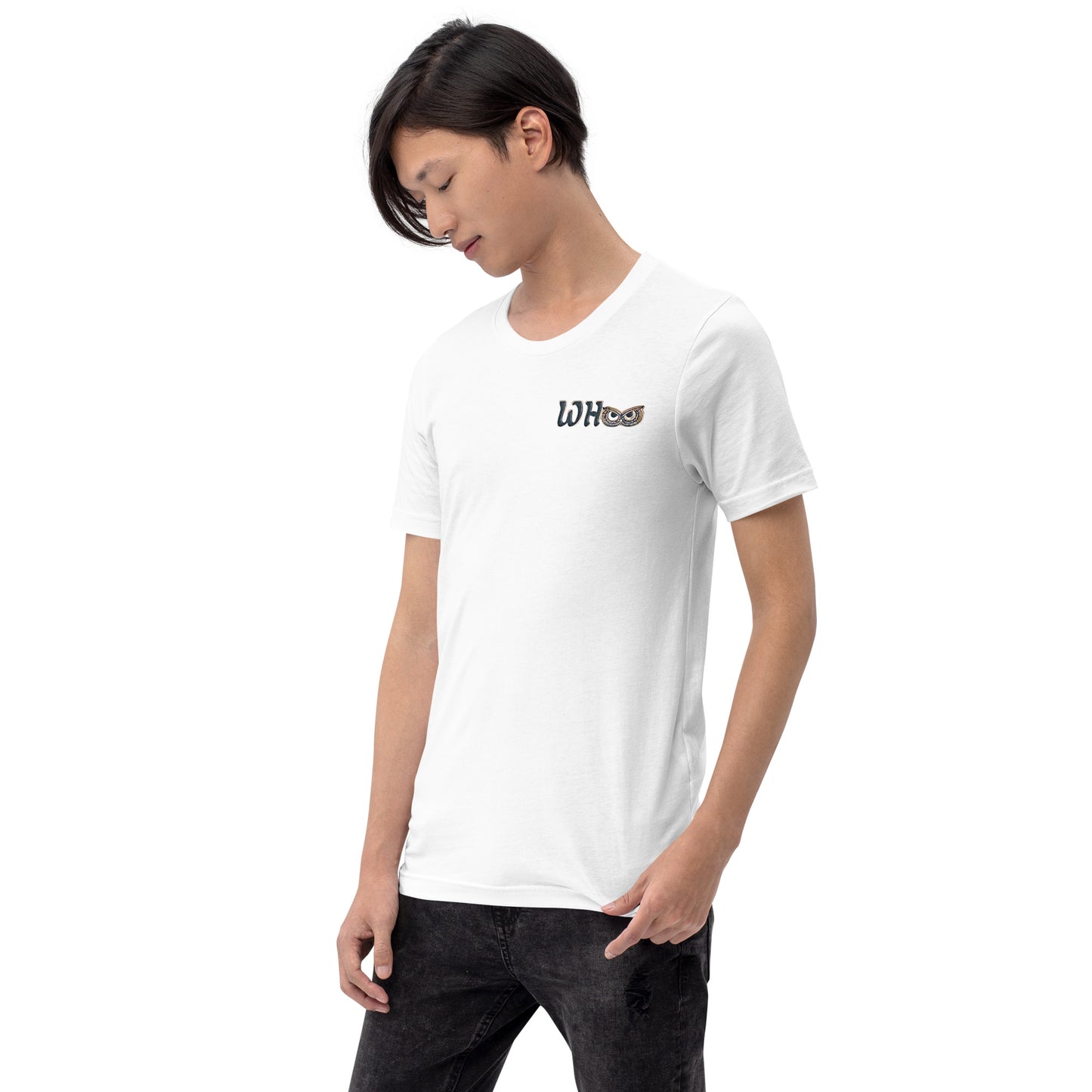 Unisex t-shirt Gold Trim WHoo corner pocket