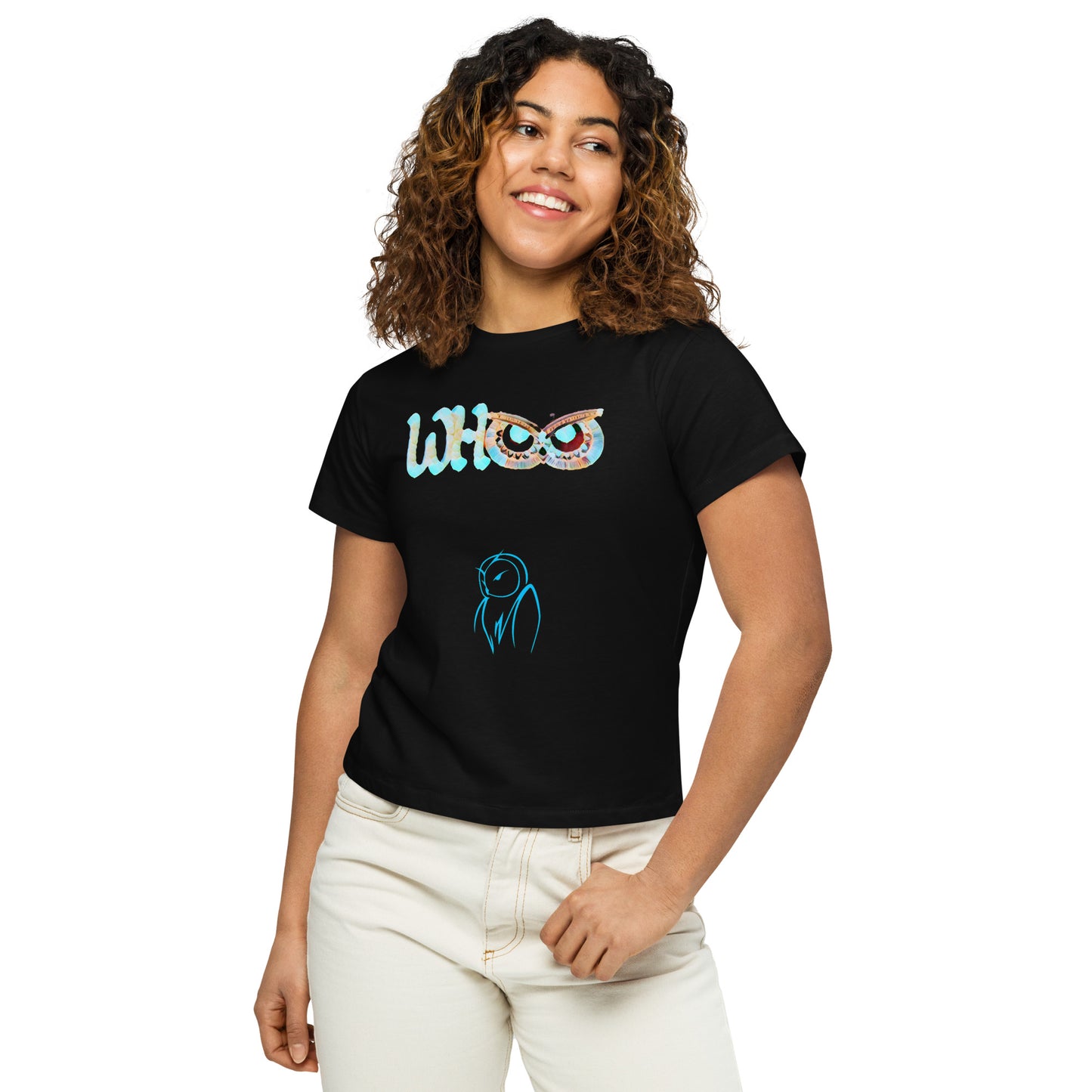 Women’s high-waisted t-shirt WHOO island