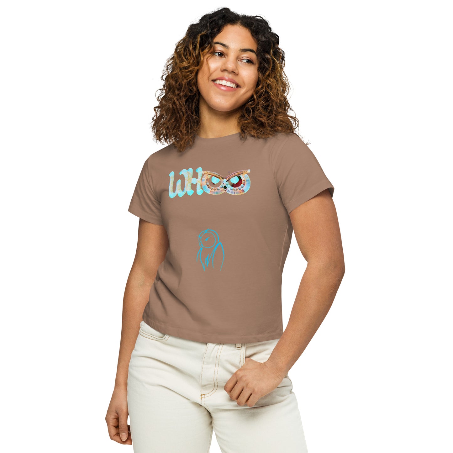 Women’s high-waisted t-shirt WHOO island