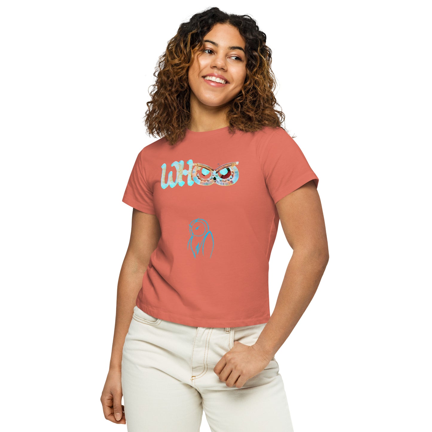 Women’s high-waisted t-shirt WHOO island