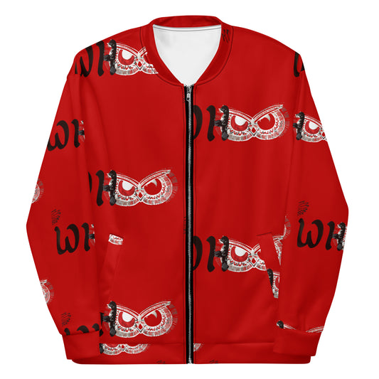 Red Savage Whoo Unisex Bomber Jacket