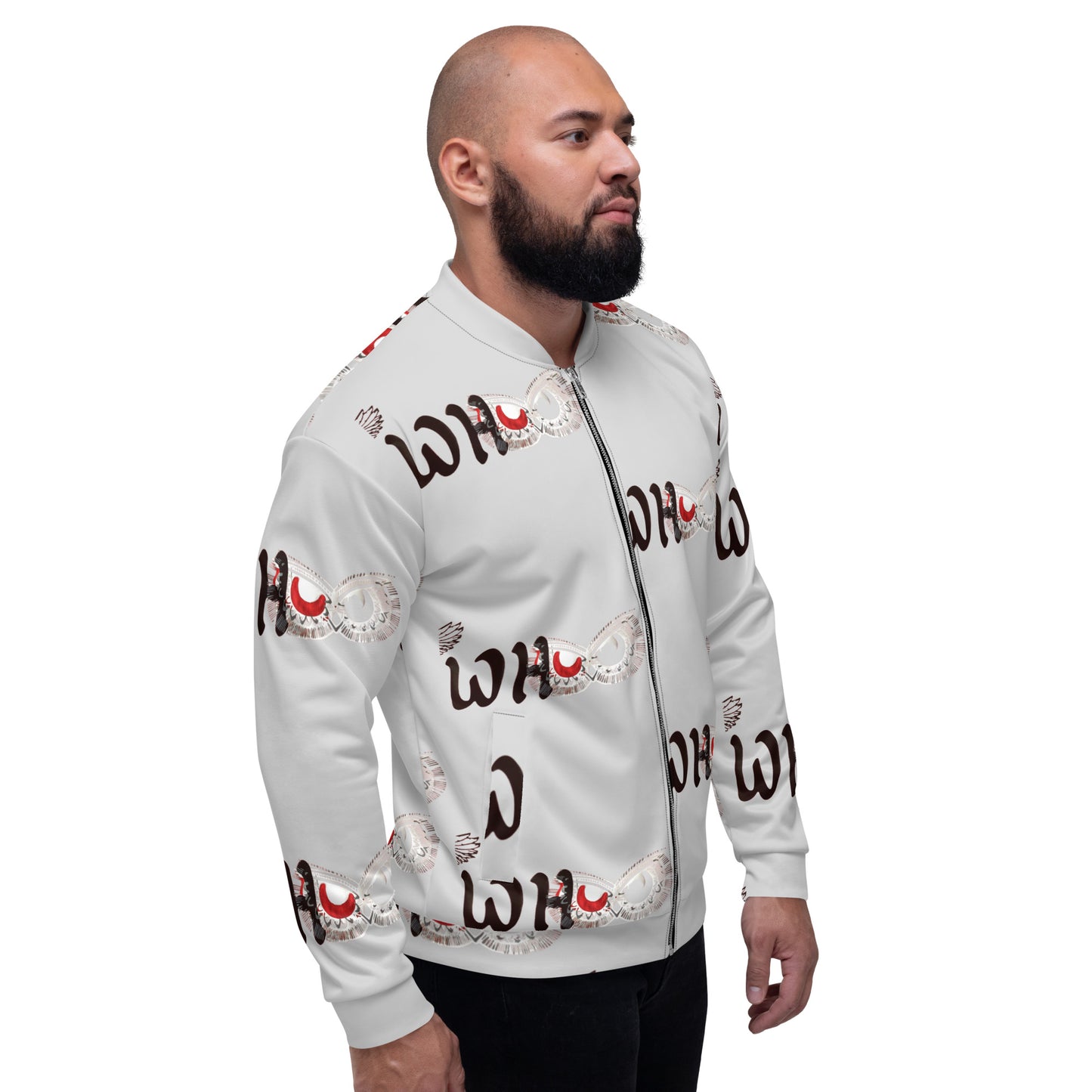 Silver Savage Whoo Unisex Bomber Jacket