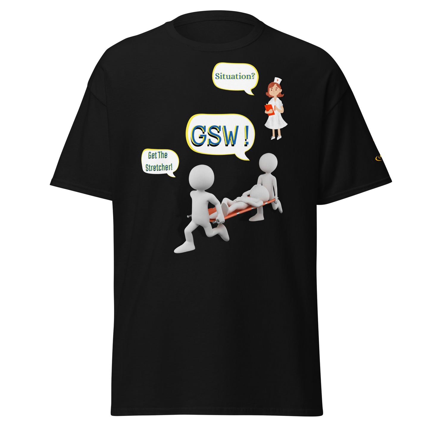 Men's classic tee GSW white bubbles