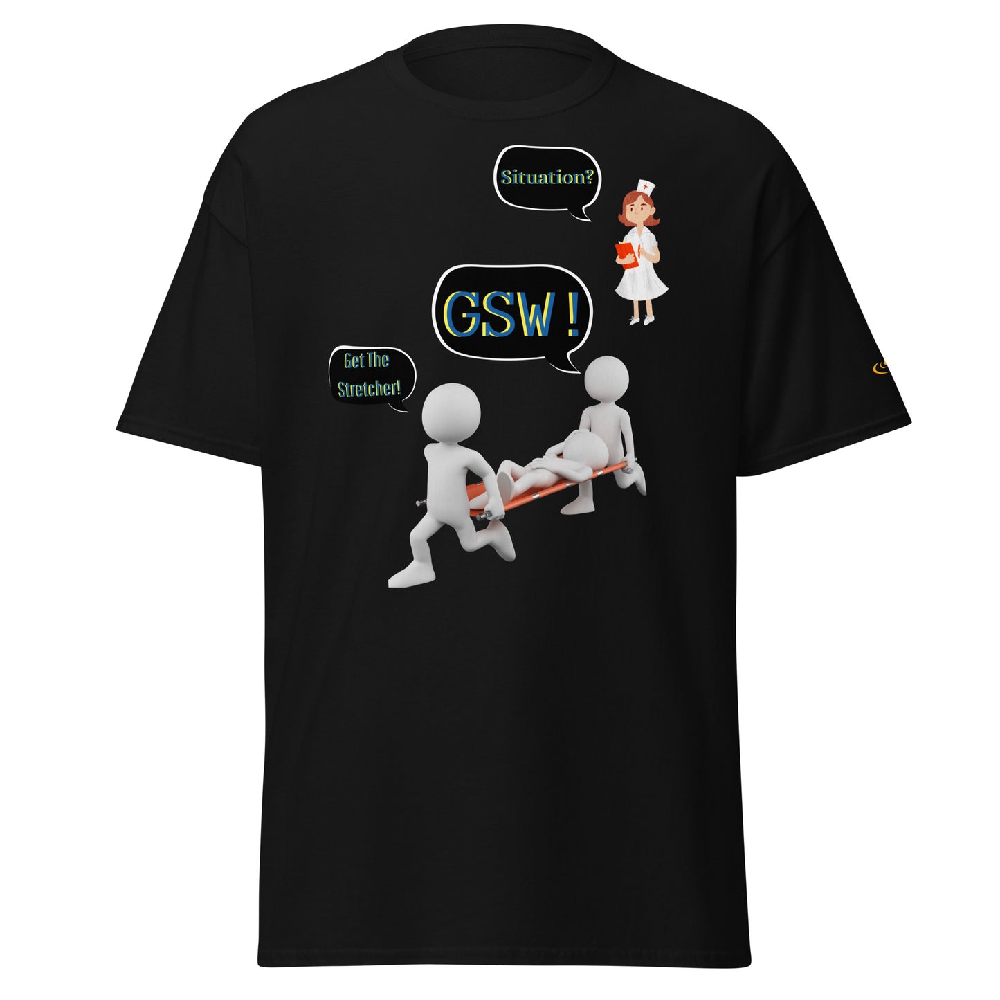 Men's classic tee GSW black bubbles