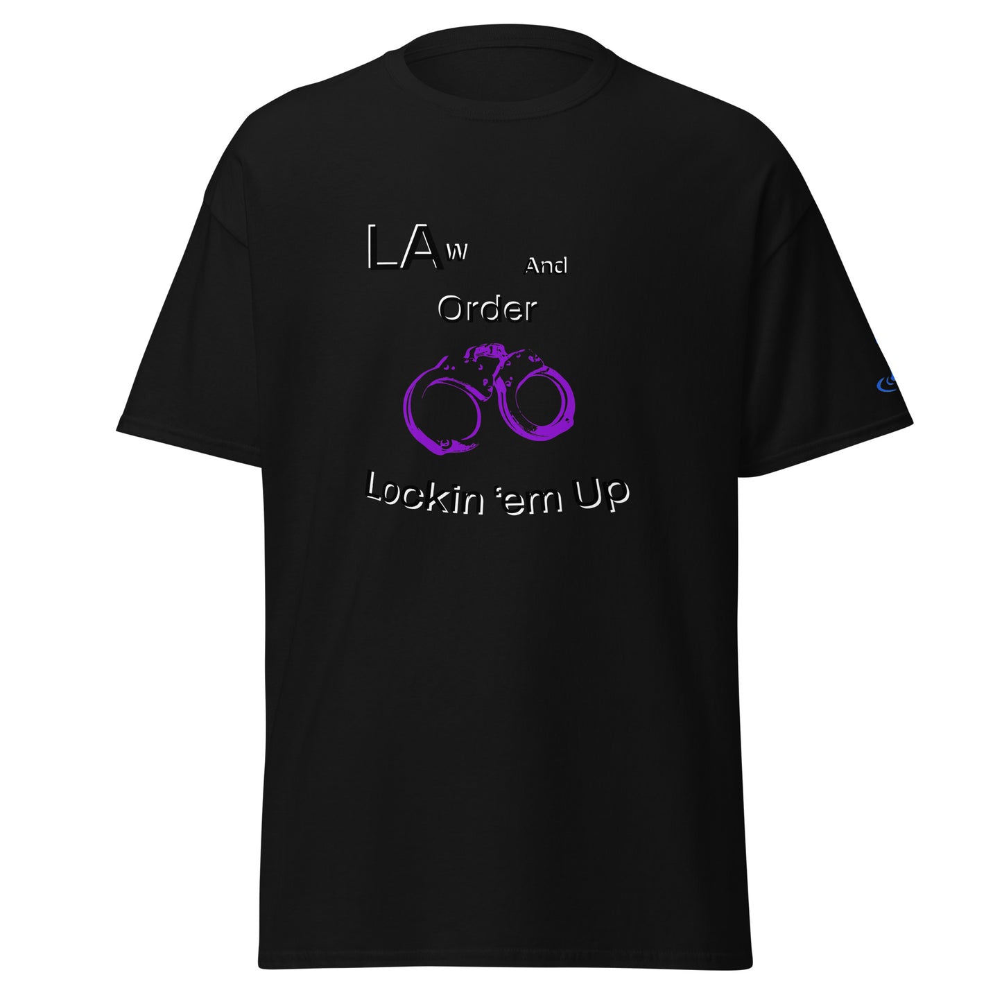 Men's classic tee lock em up affirmative purple cuffs