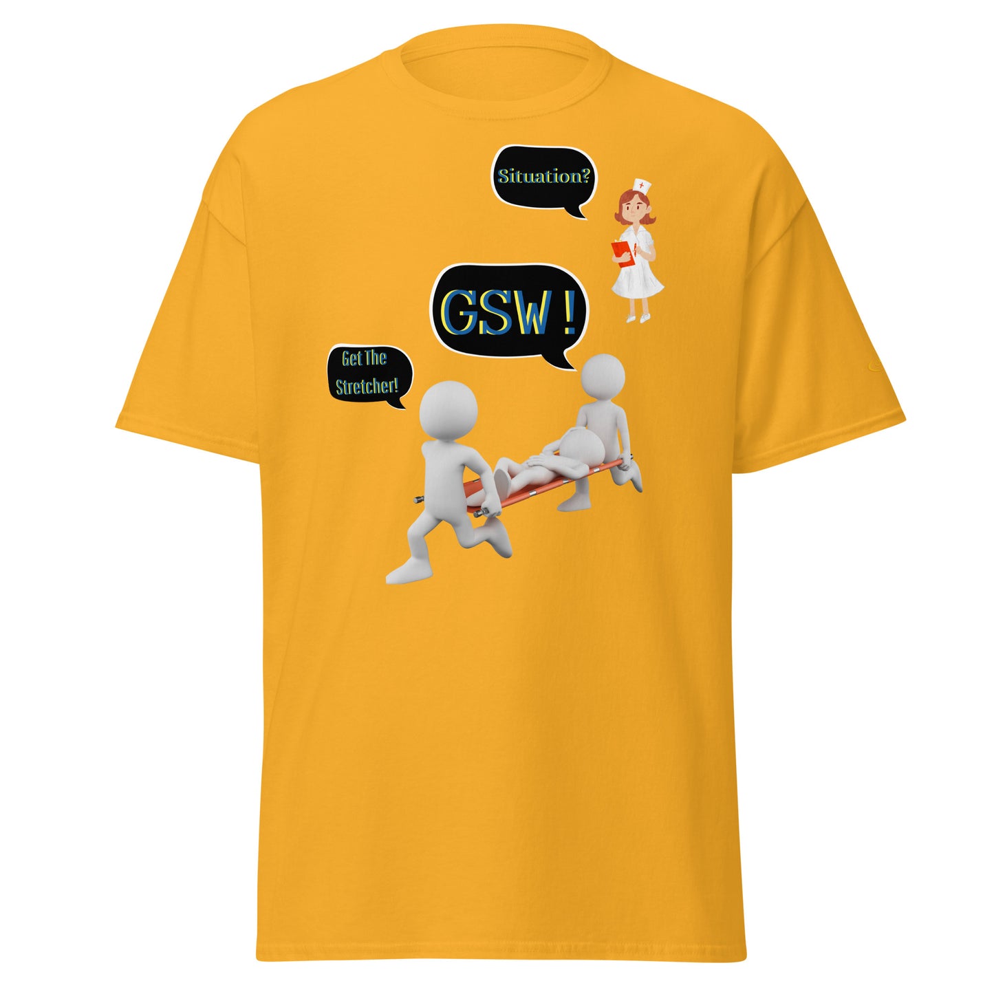 Men's classic tee GSW black bubbles