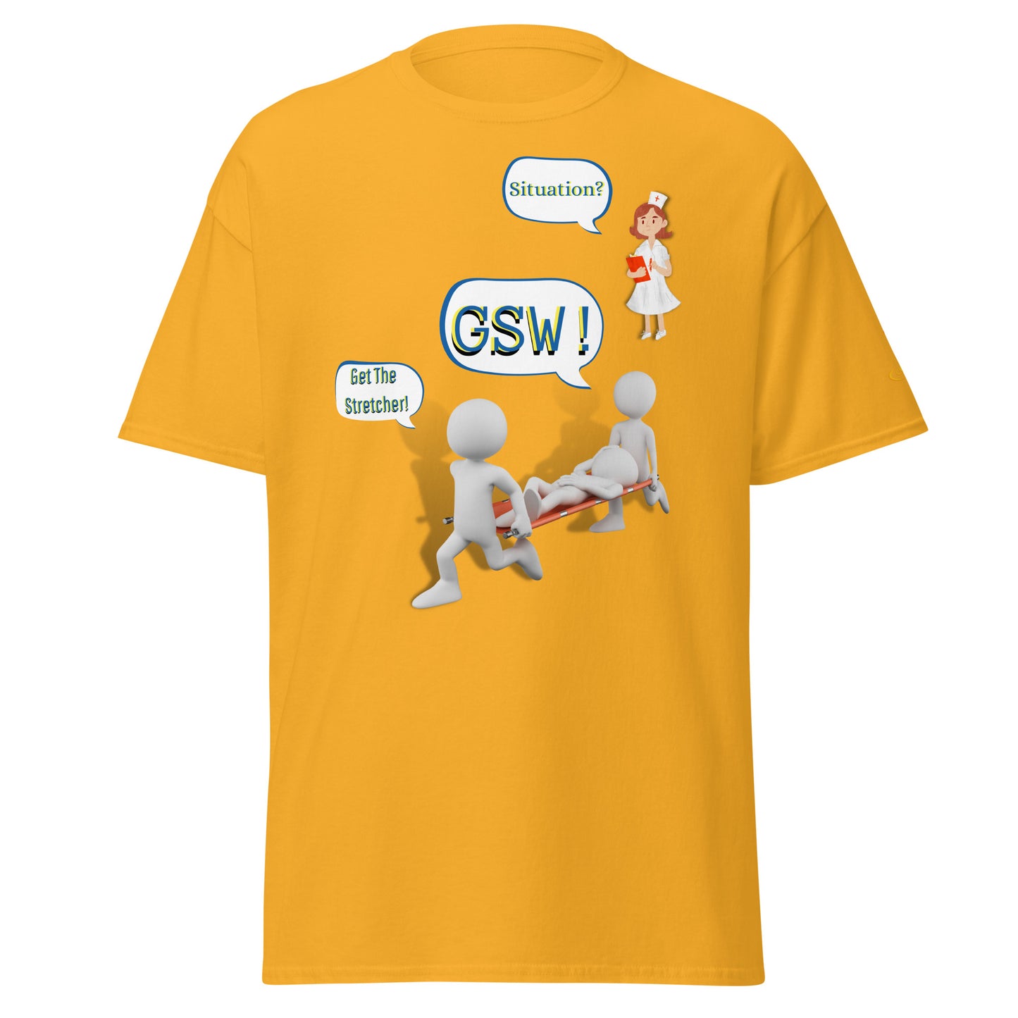 Men's classic tee gsw white bubbles 2