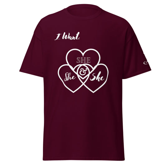 Men's classic tee She hearts wht