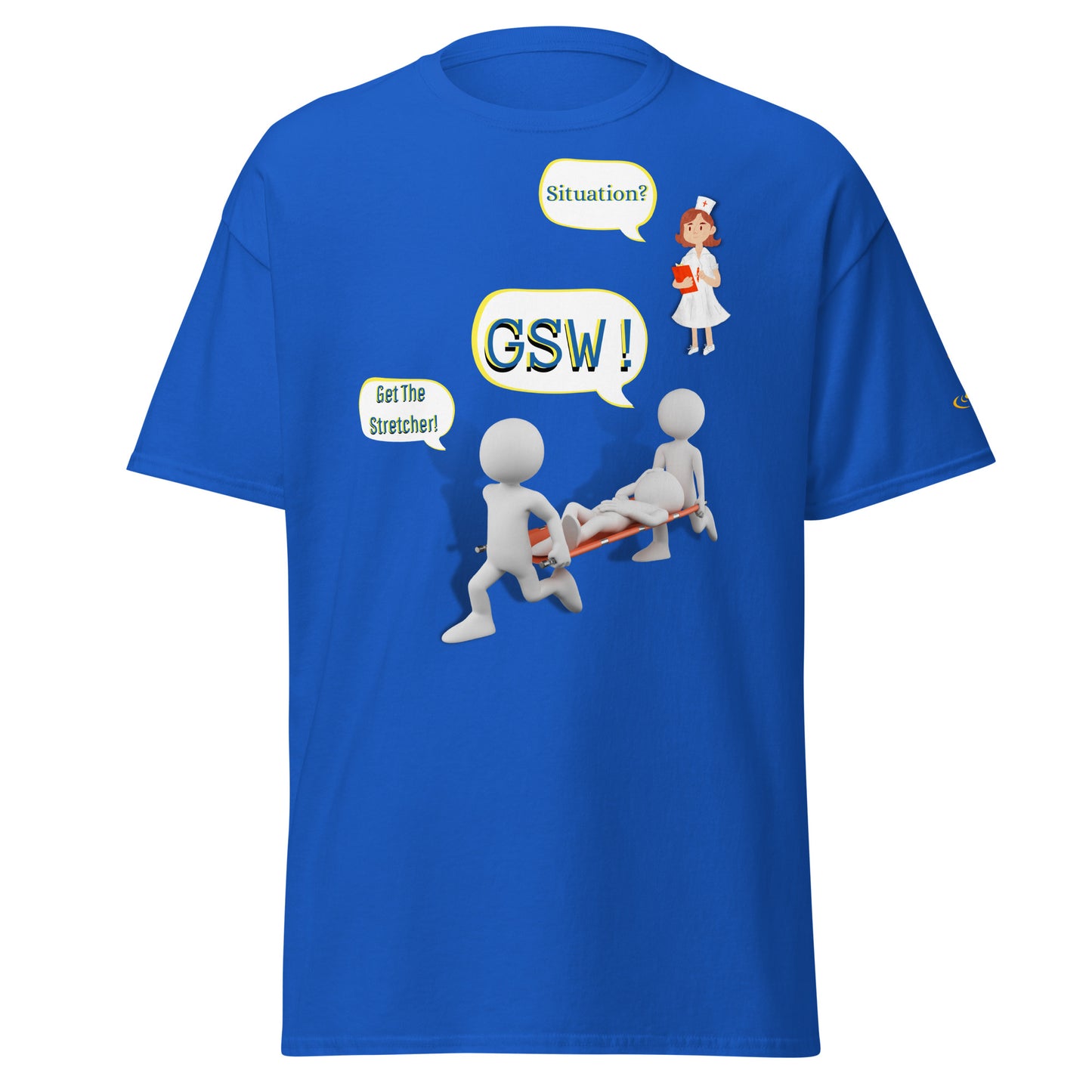 Men's classic tee GSW white bubbles