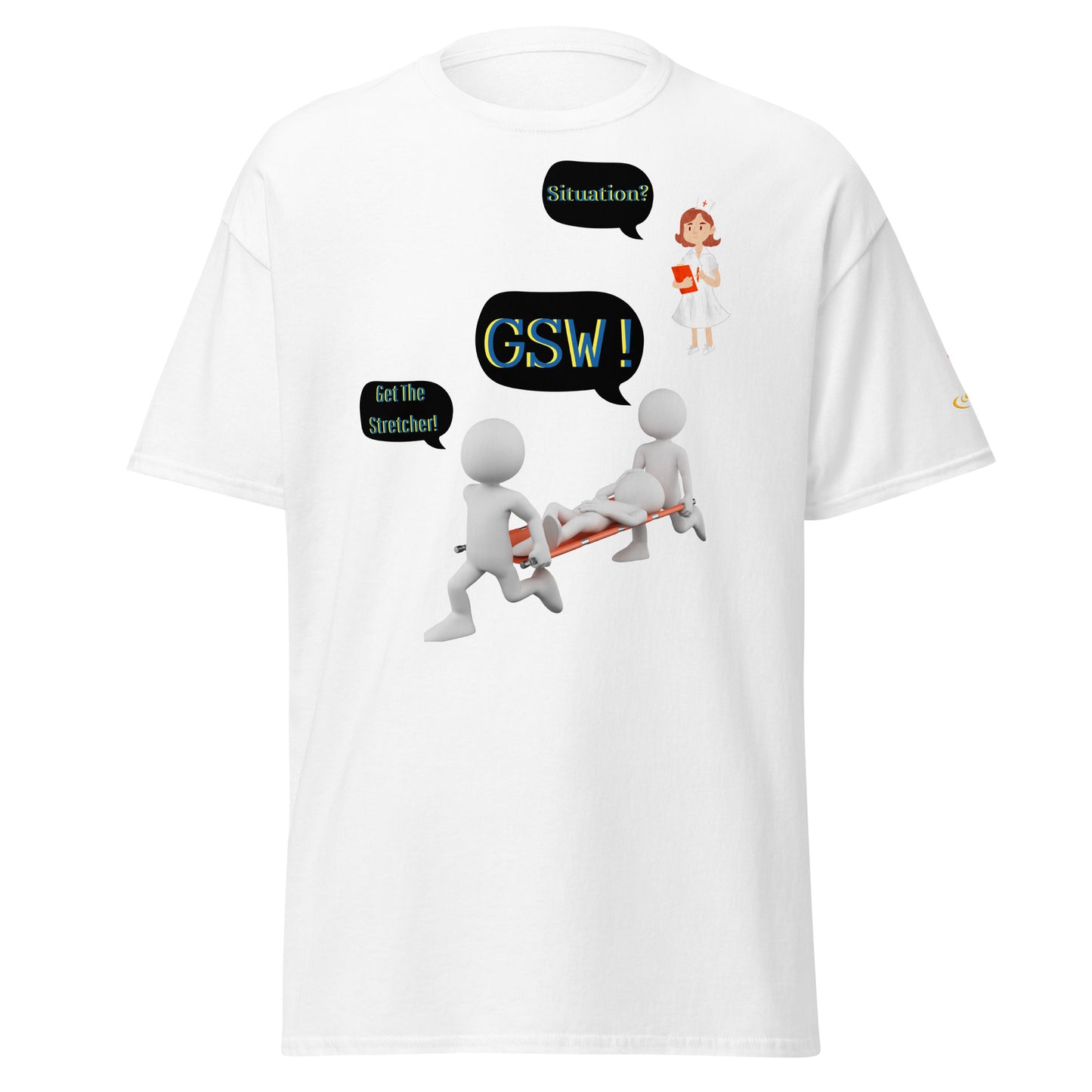 Men's classic tee GSW black bubbles