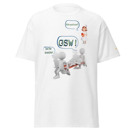 Men's classic tee gsw white bubbles 2