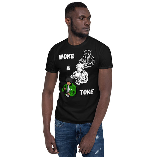 Short-Sleeve Unisex T-Shirt Woke and Toke (no flame)