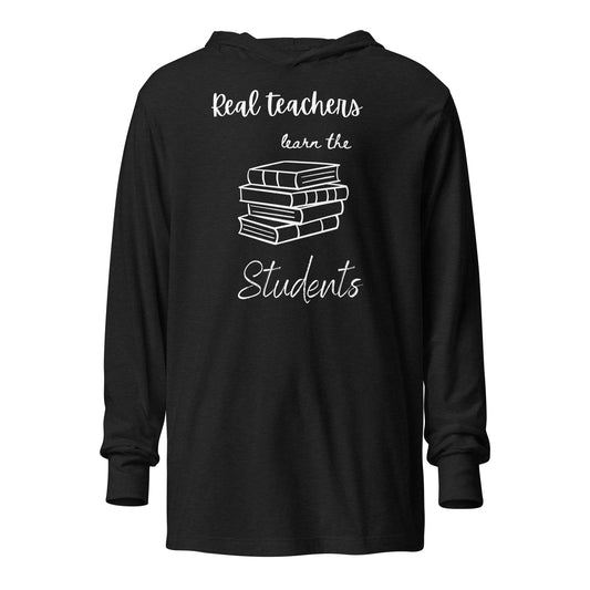 Real Teachers Hooded long-sleeve tee